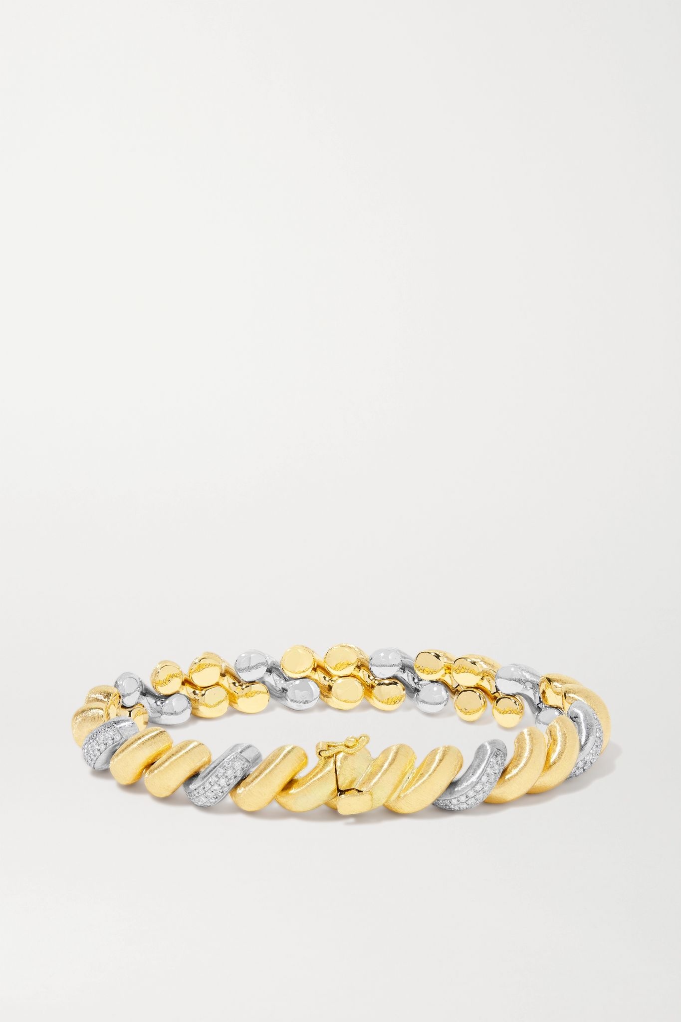 18-karat yellow and white gold diamond bracelet - 3