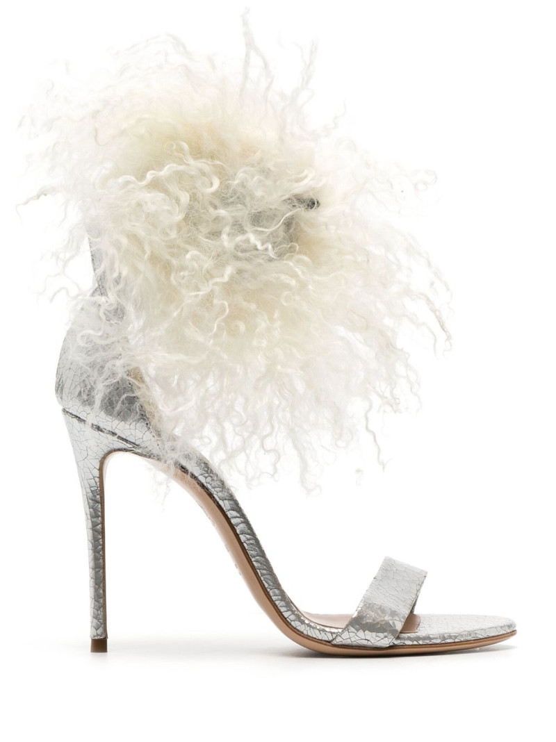 Aria 110mm metallic leather sandals 1