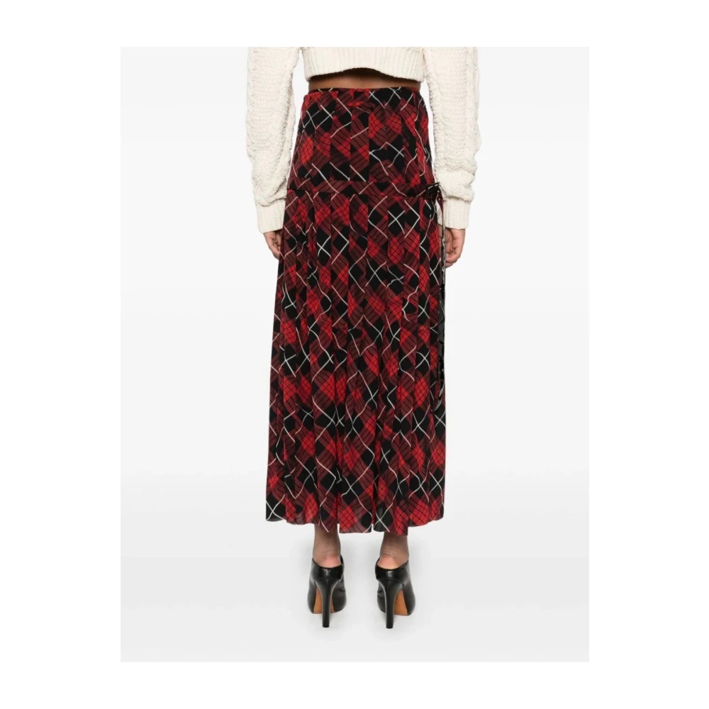 【関税込み】Jean Paul Gaultier レッド タータン トラウザーズ Jean Paul Gaultier PRINTED MESH LONG SKIRT IN RED | miinto