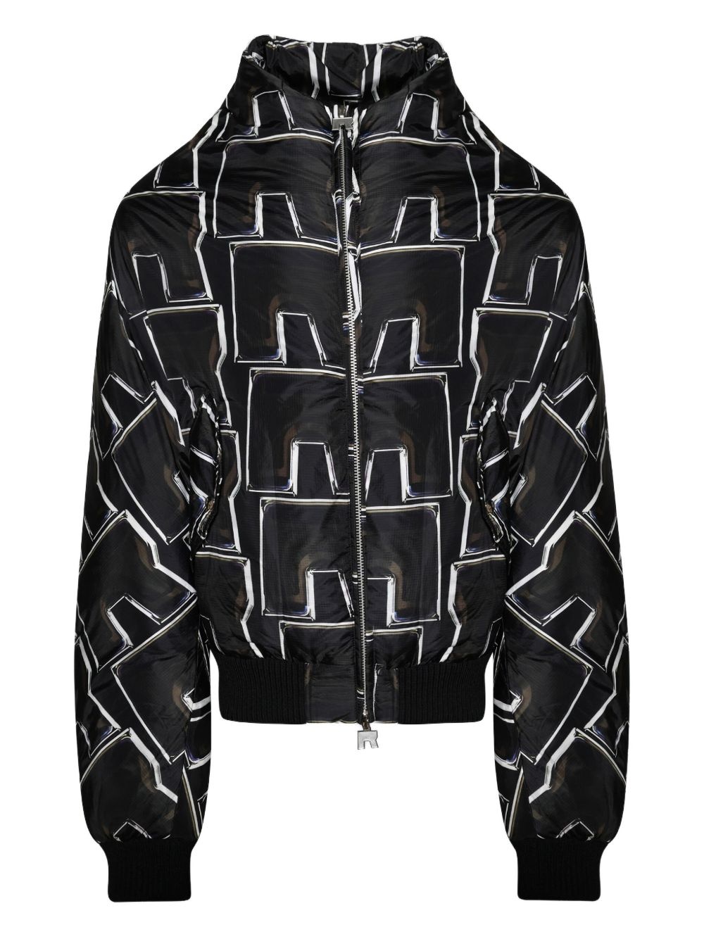 abstract-pattern print jacket - 4