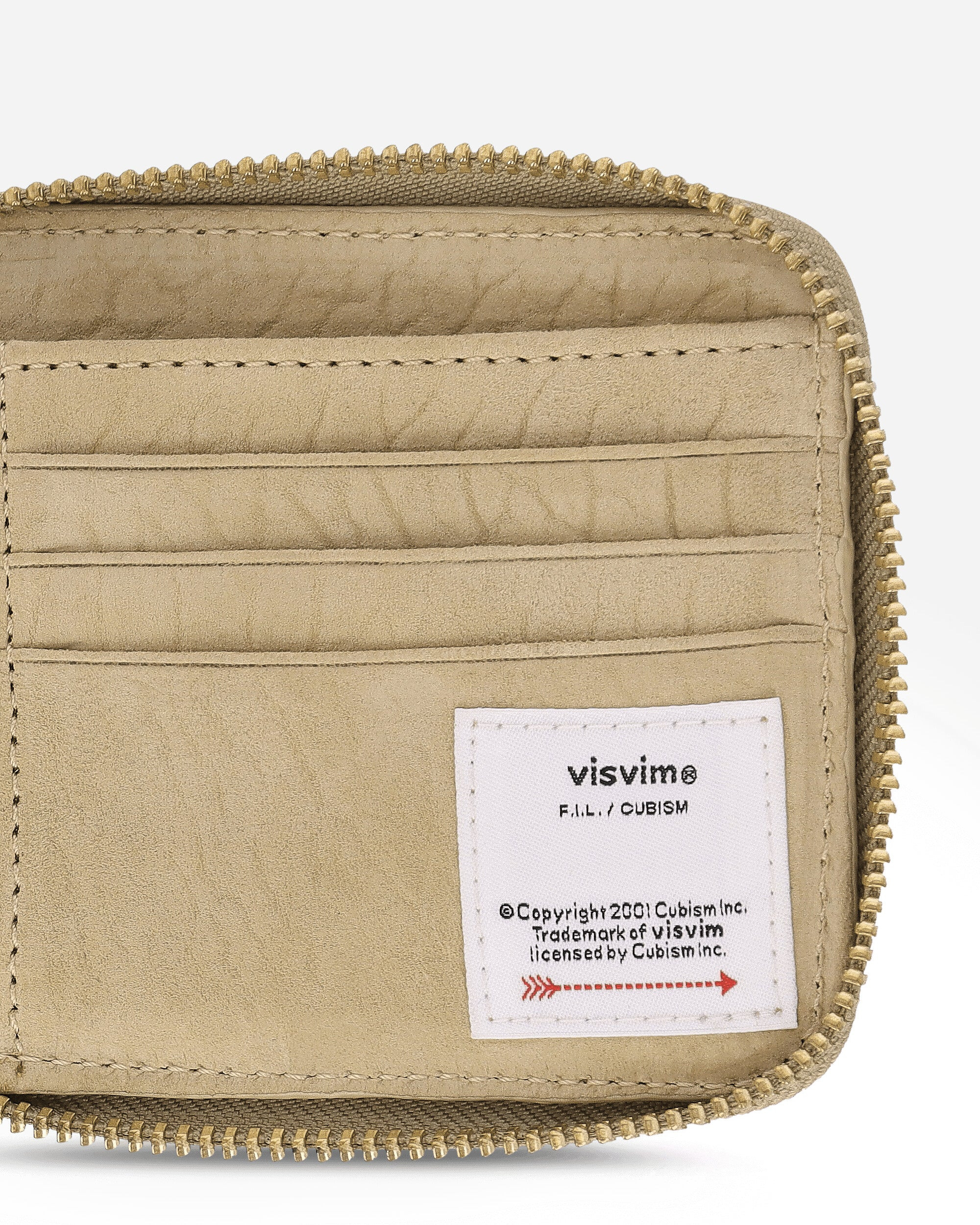 Suede Bi-Fold Wallet Beige - 5