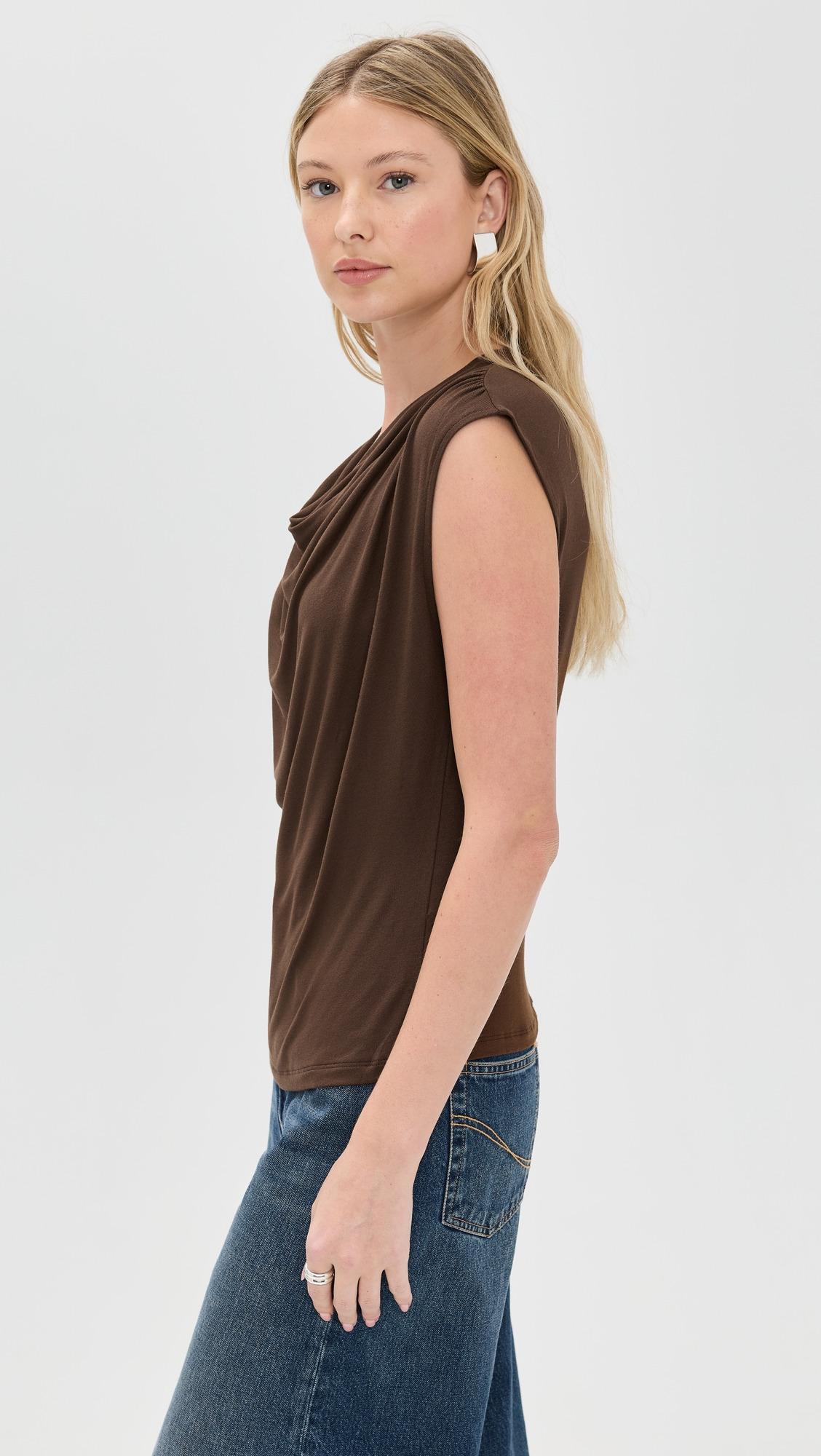 Sleeveless Draped Cowl Neck Top - 3