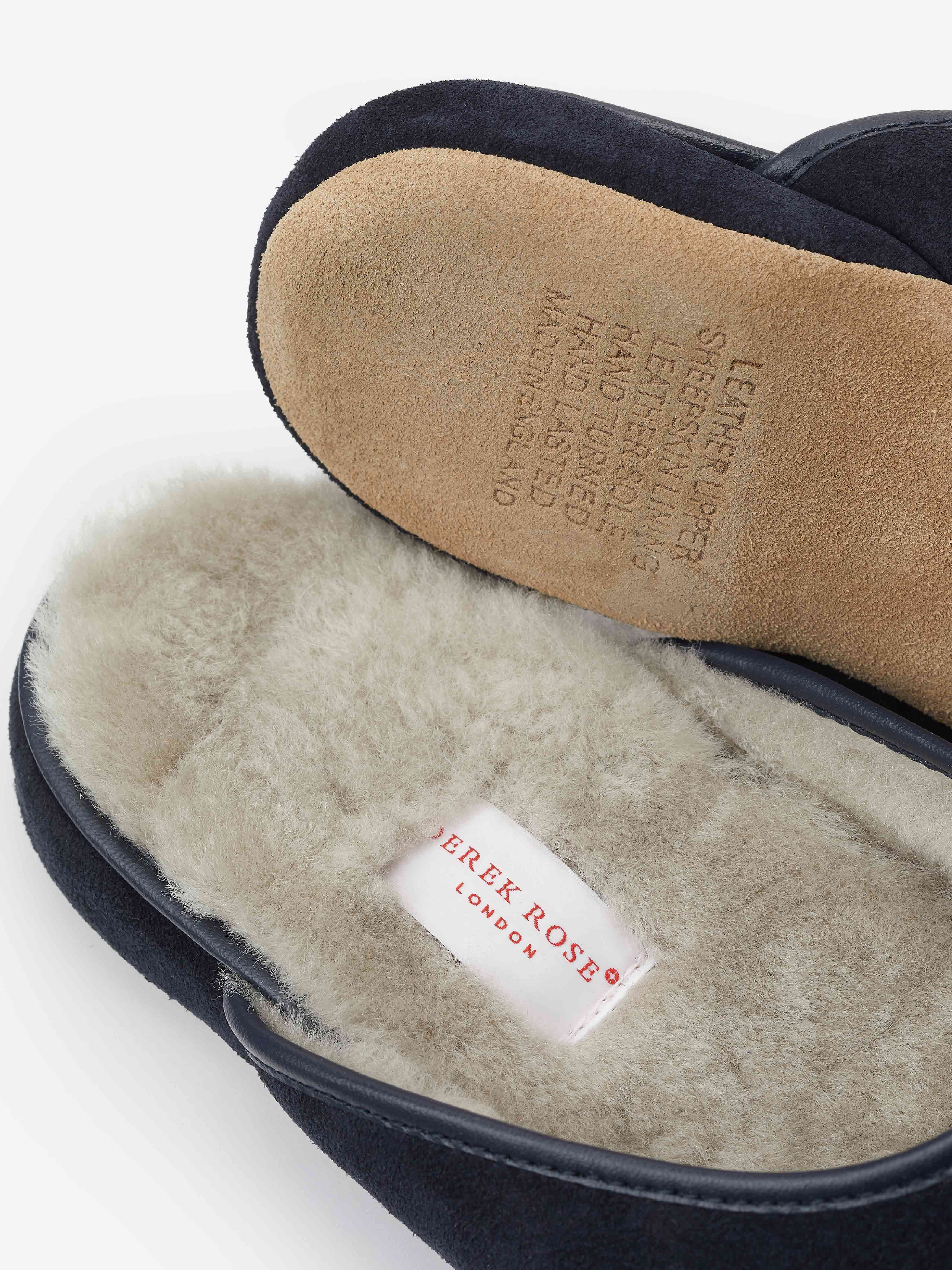 Men's Mule Slippers Douglas Suede Sheepskin Navy - 5