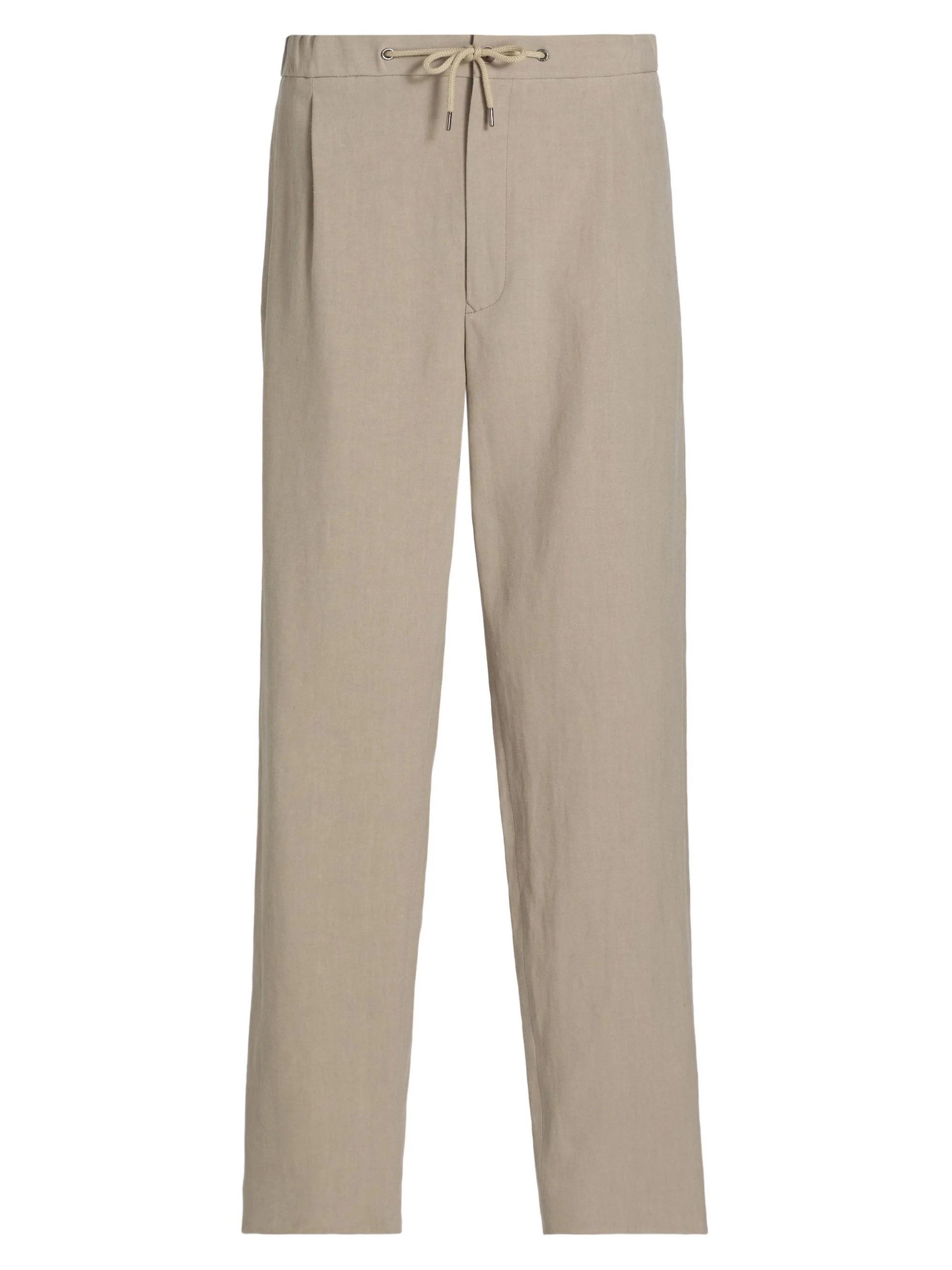 Men's Linen Drawstring Pants - Solid Light - 1