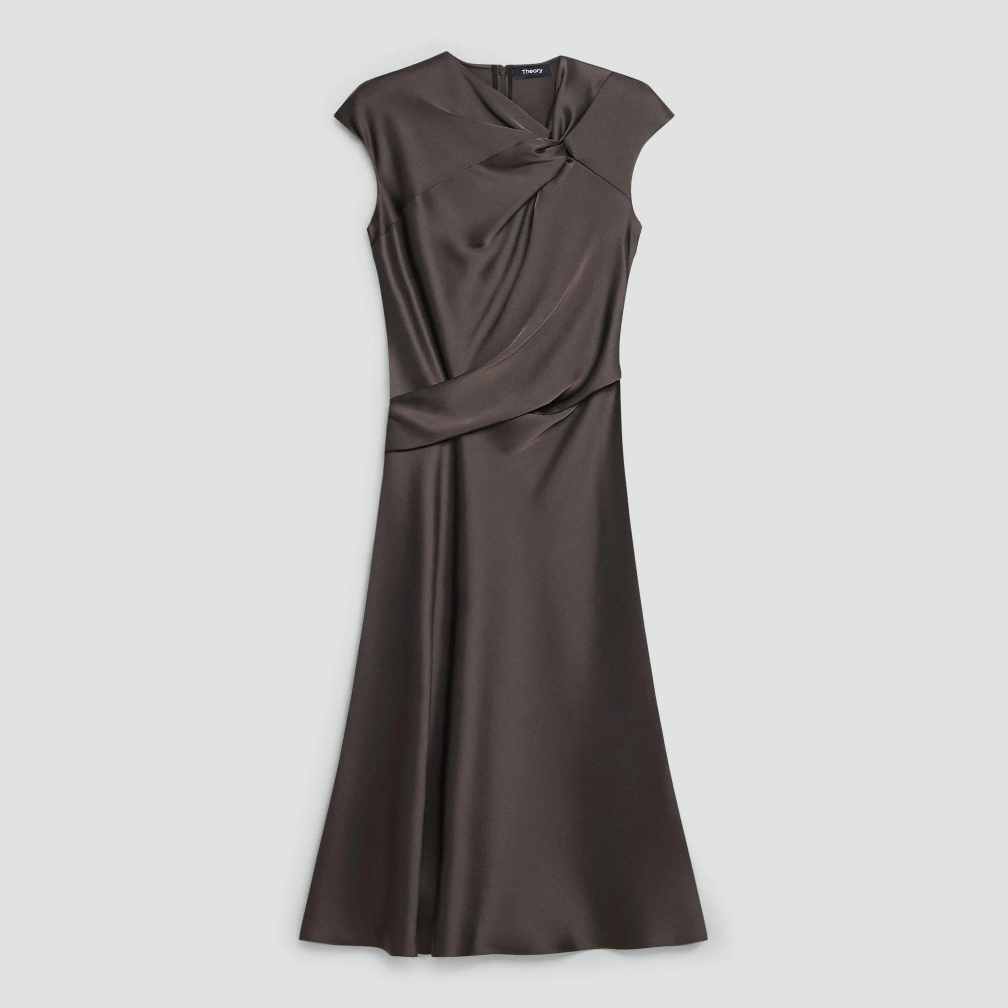 Twist Bodice Dress in Satin - 1