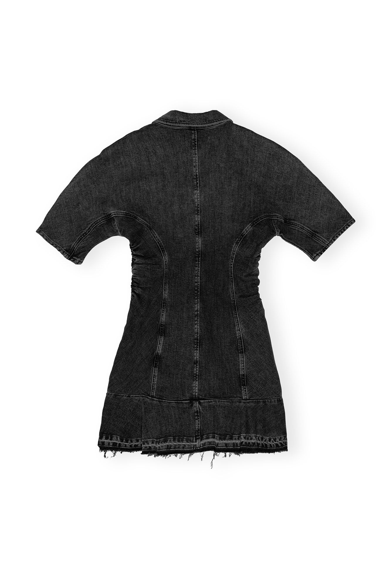 WASHED BLACK DENIM MINI DRESS - 2