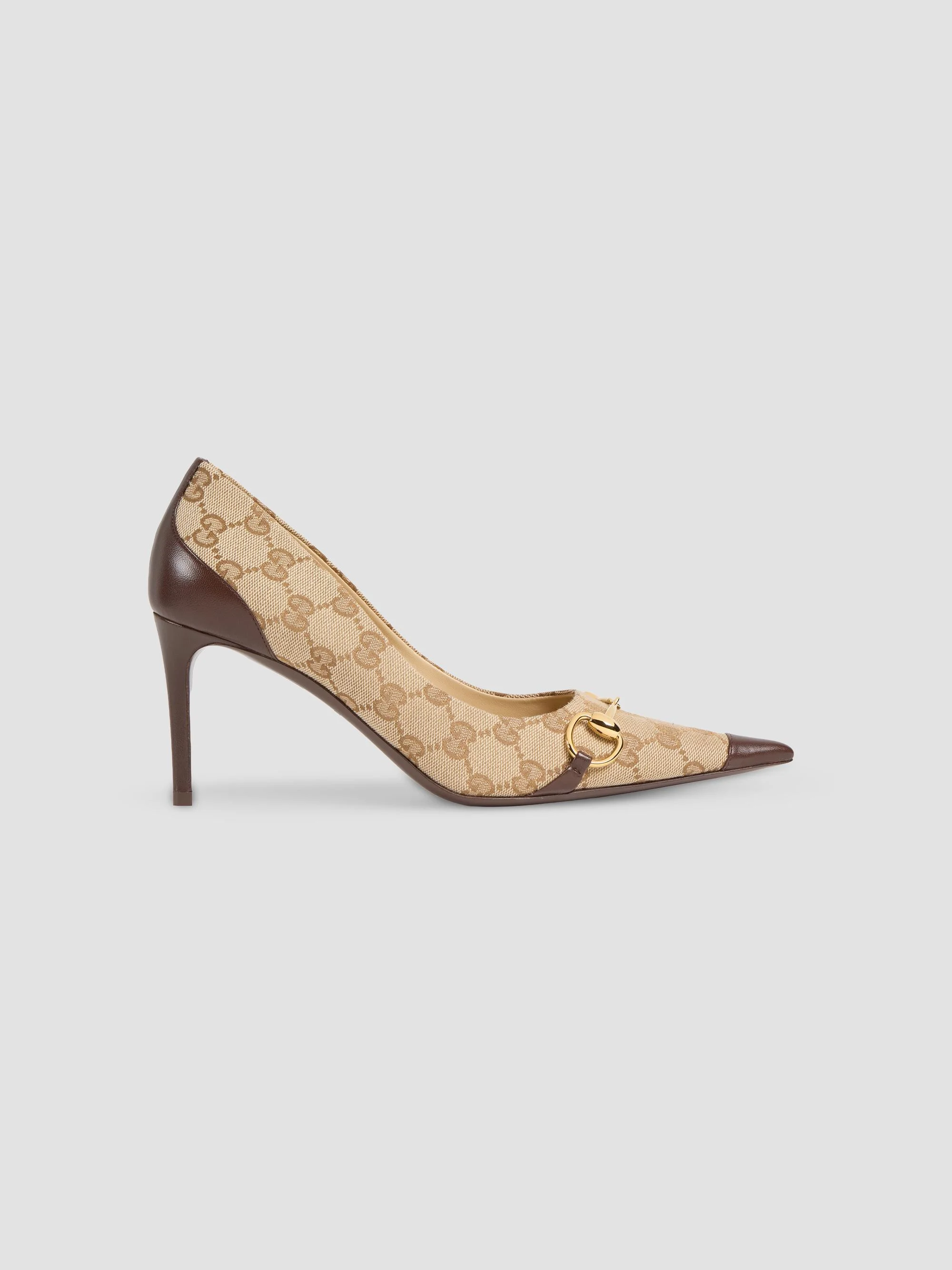 Women's Donna 80MM GG Canvas Pumps - Vintage Sand - 1