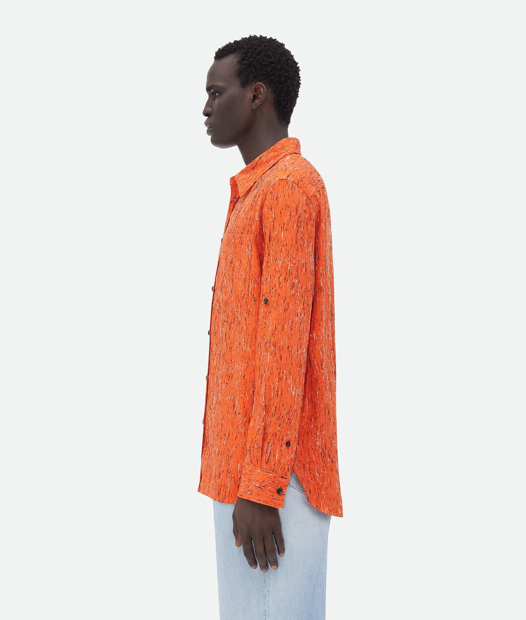 Textured Viscose Stripe Shirt With "BV" Embroidery - 2