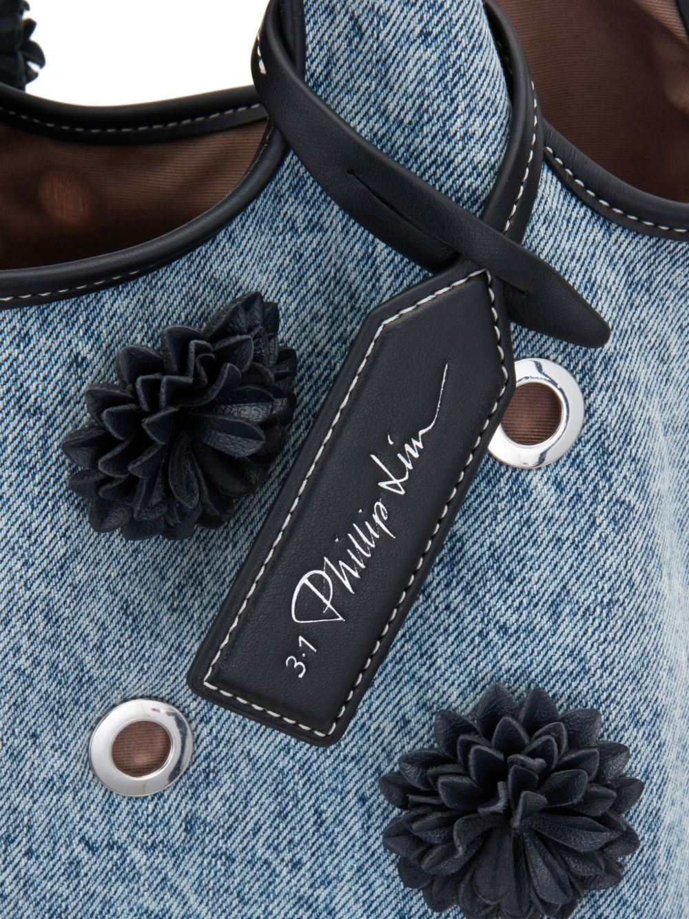 pom-pom eyelet tote bag - 4