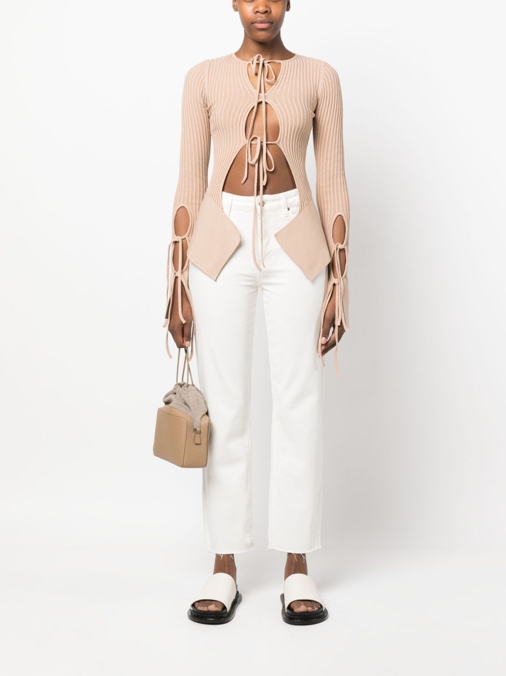 cut-out ribbed top - 2