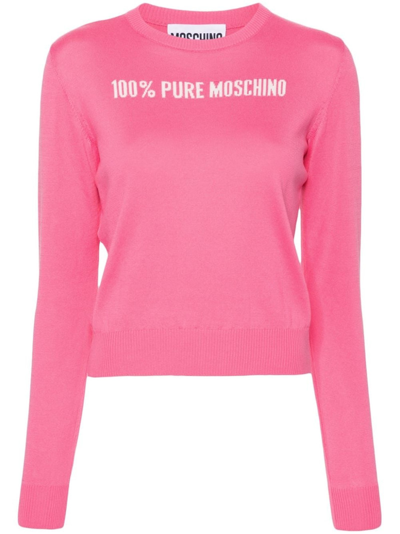 slogan intarsia-knit jumper 1