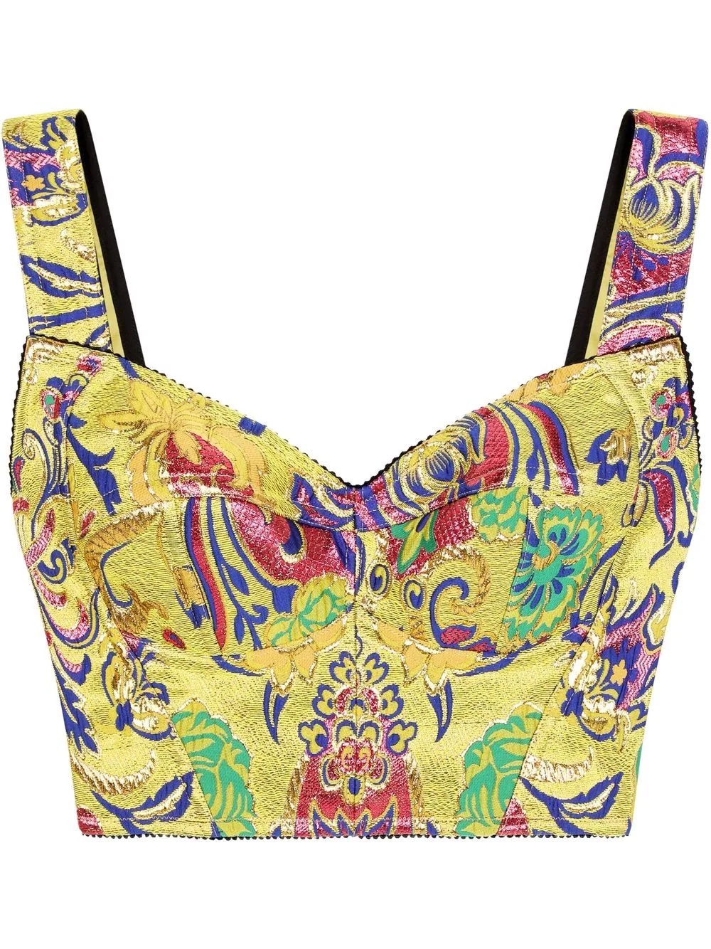 paisley-print silk crop top - 1