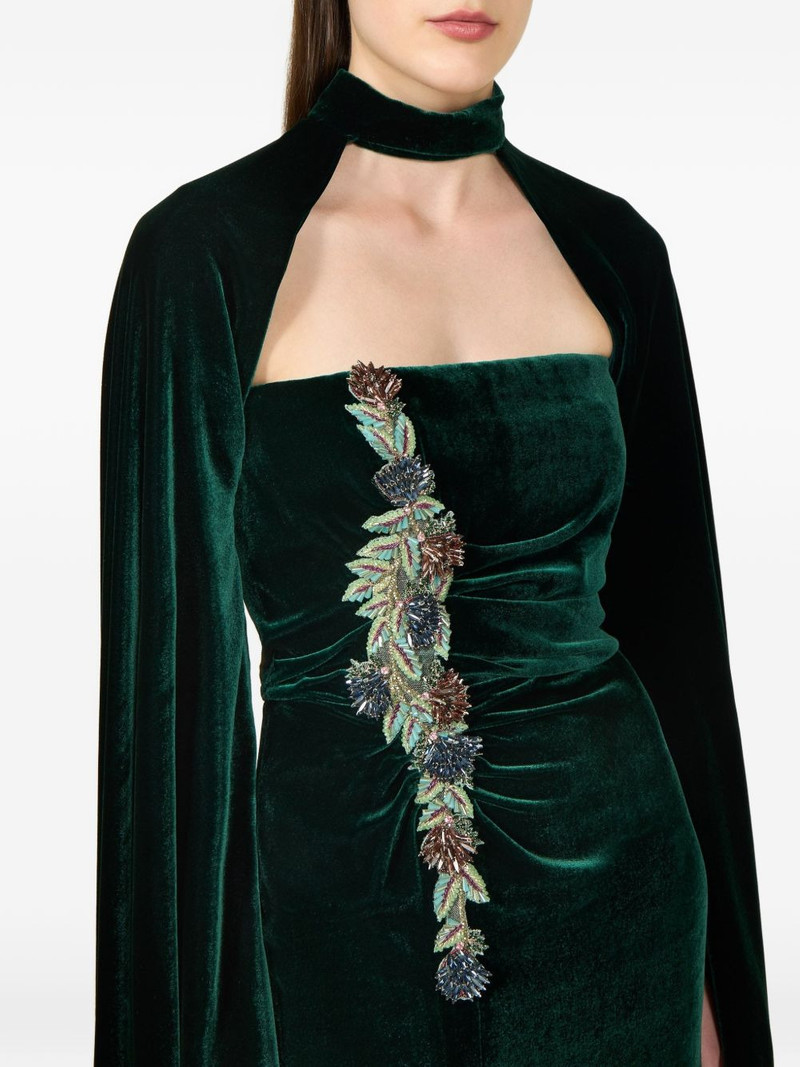 Brisha ruched crystal-detail gown 5