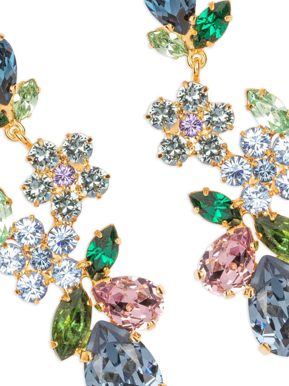 Martella floral-crystal earrings - 3