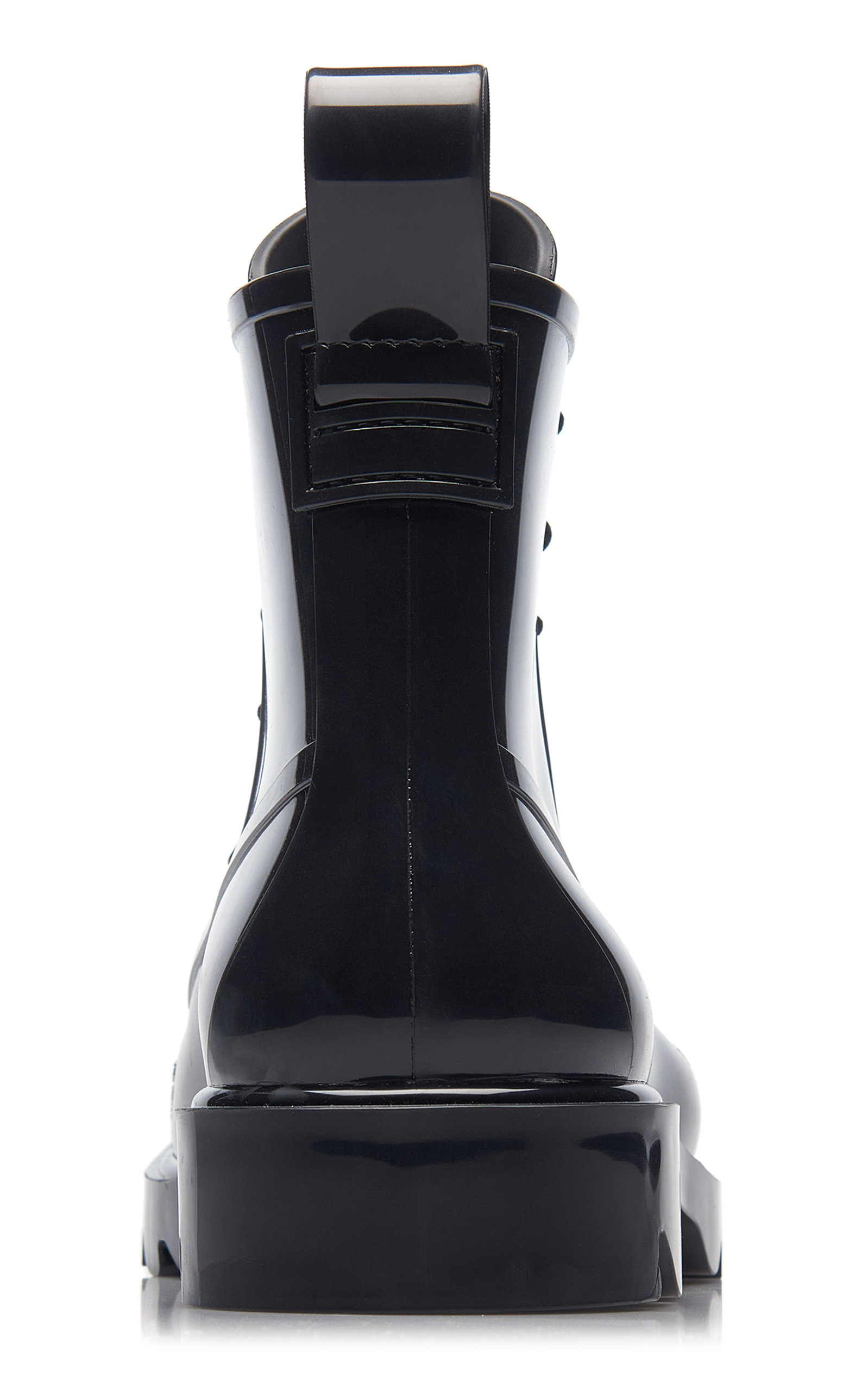 Lace-Up Rubber Ankle Boots black - 4