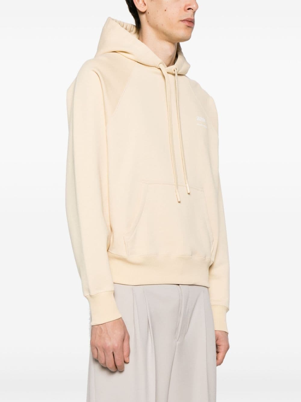logo-print cotton hoodie - 3
