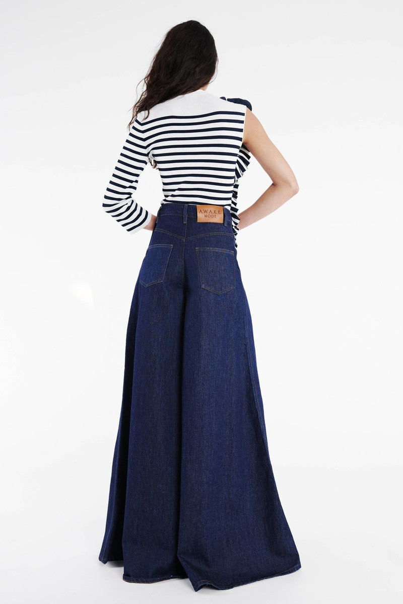 SUPER WIDE LEG MIRROR JEANS INDIGO RINSE WASH 2