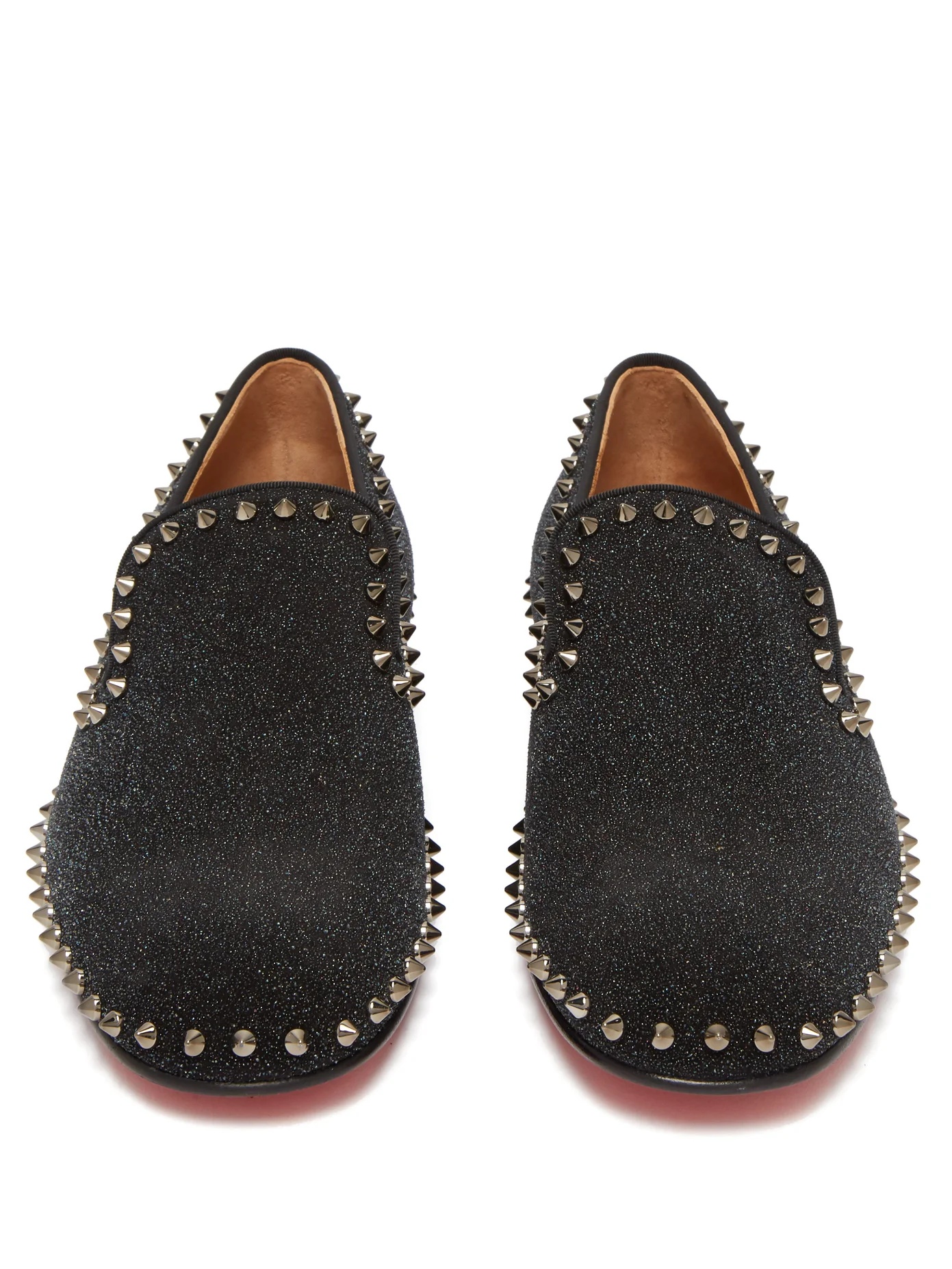 Casanoboy spiked glittered leather loafers - 5