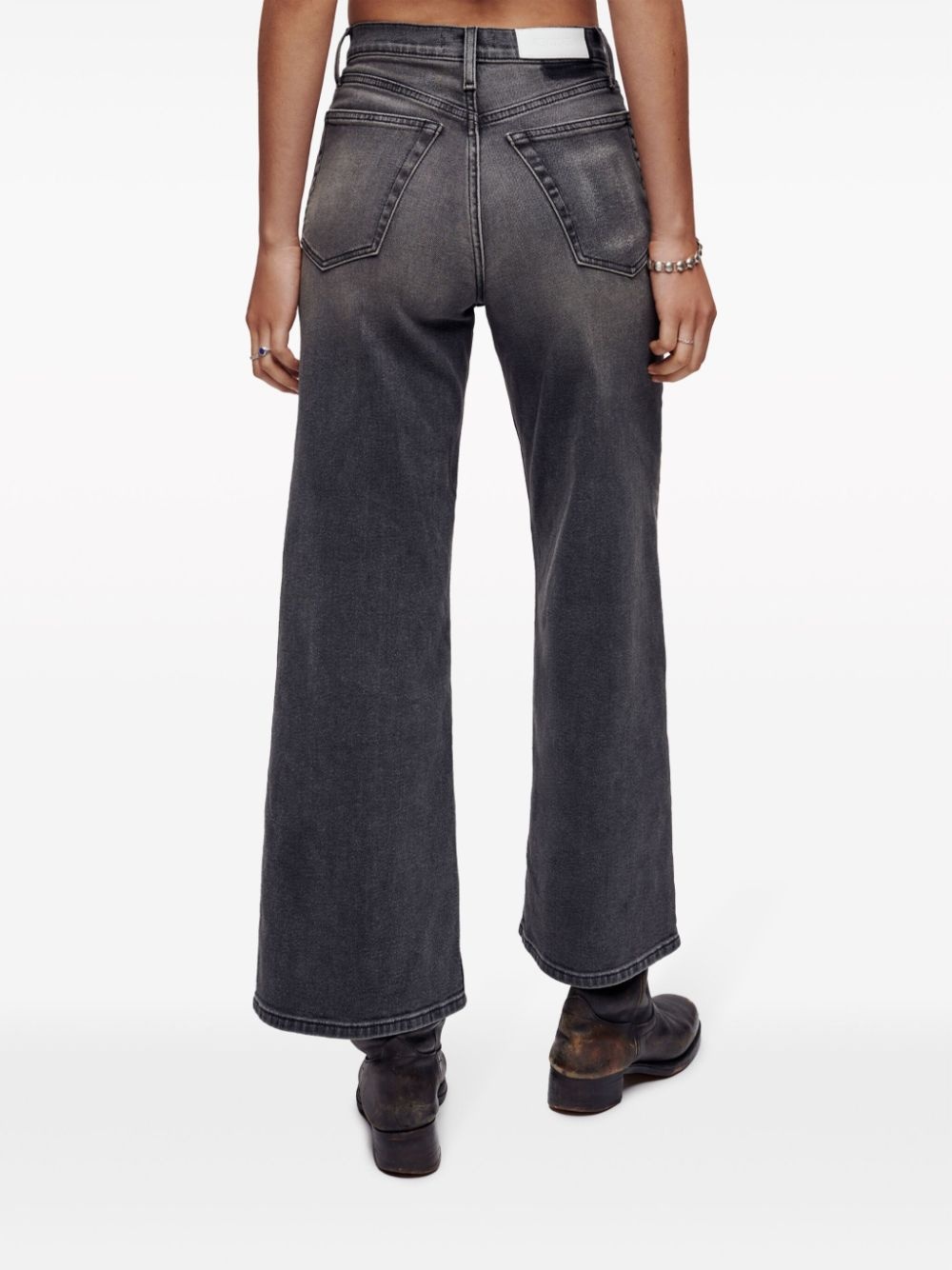 wide-leg cotton jeans - 4
