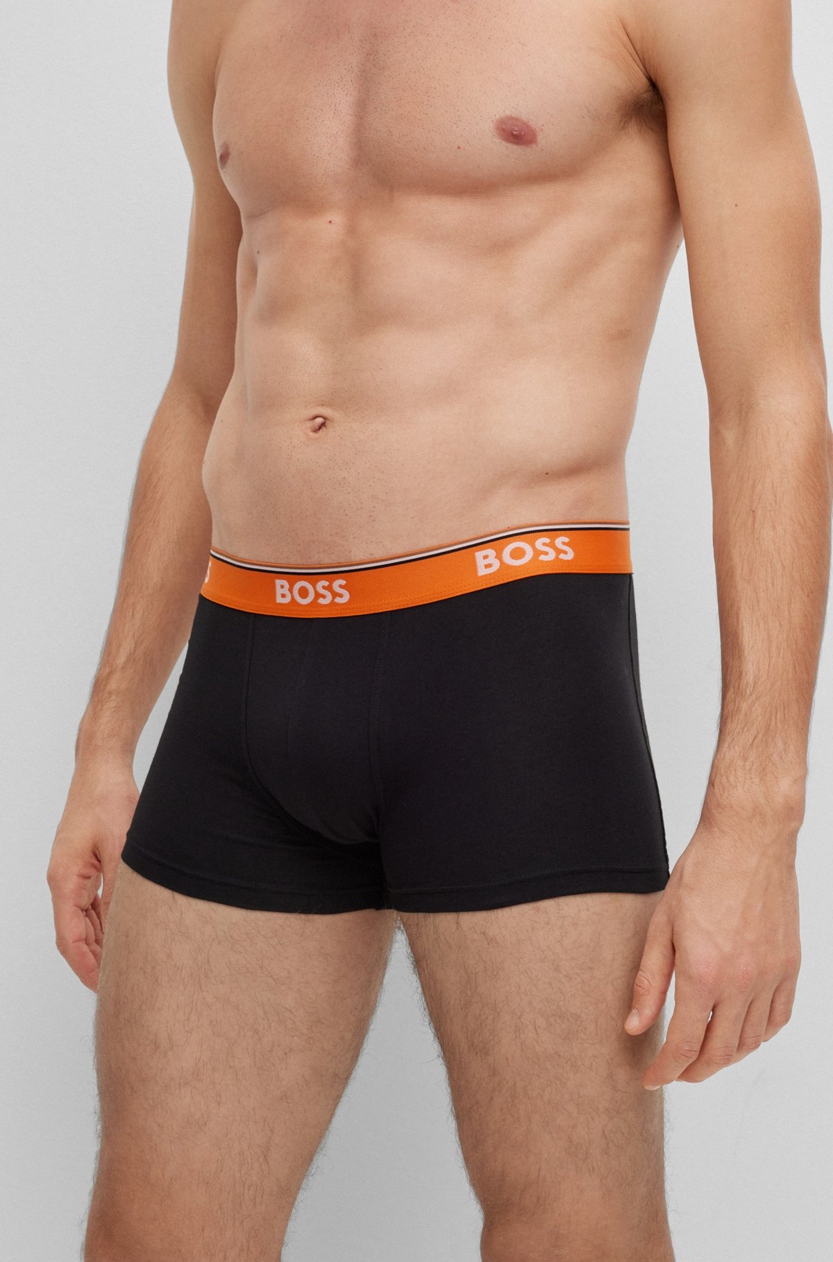 THREE-PACK OF STRETCH-COTTON TRUNKS WITH LOGO WAISTBANDS - 4