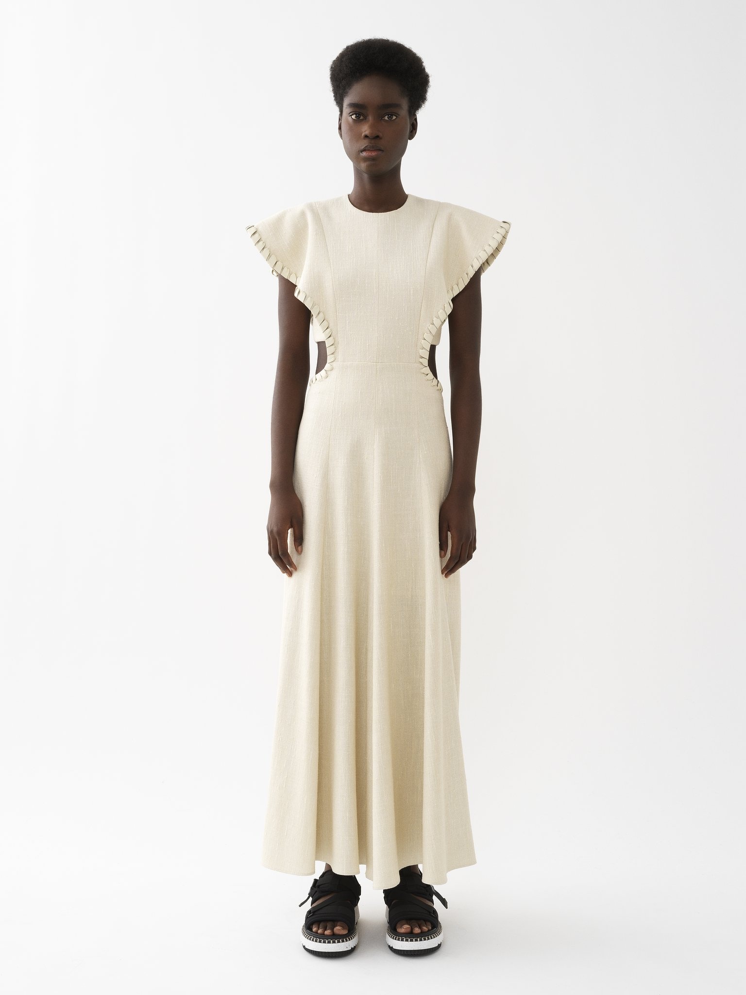 WING-SLEEVE LONG DRESS - 2