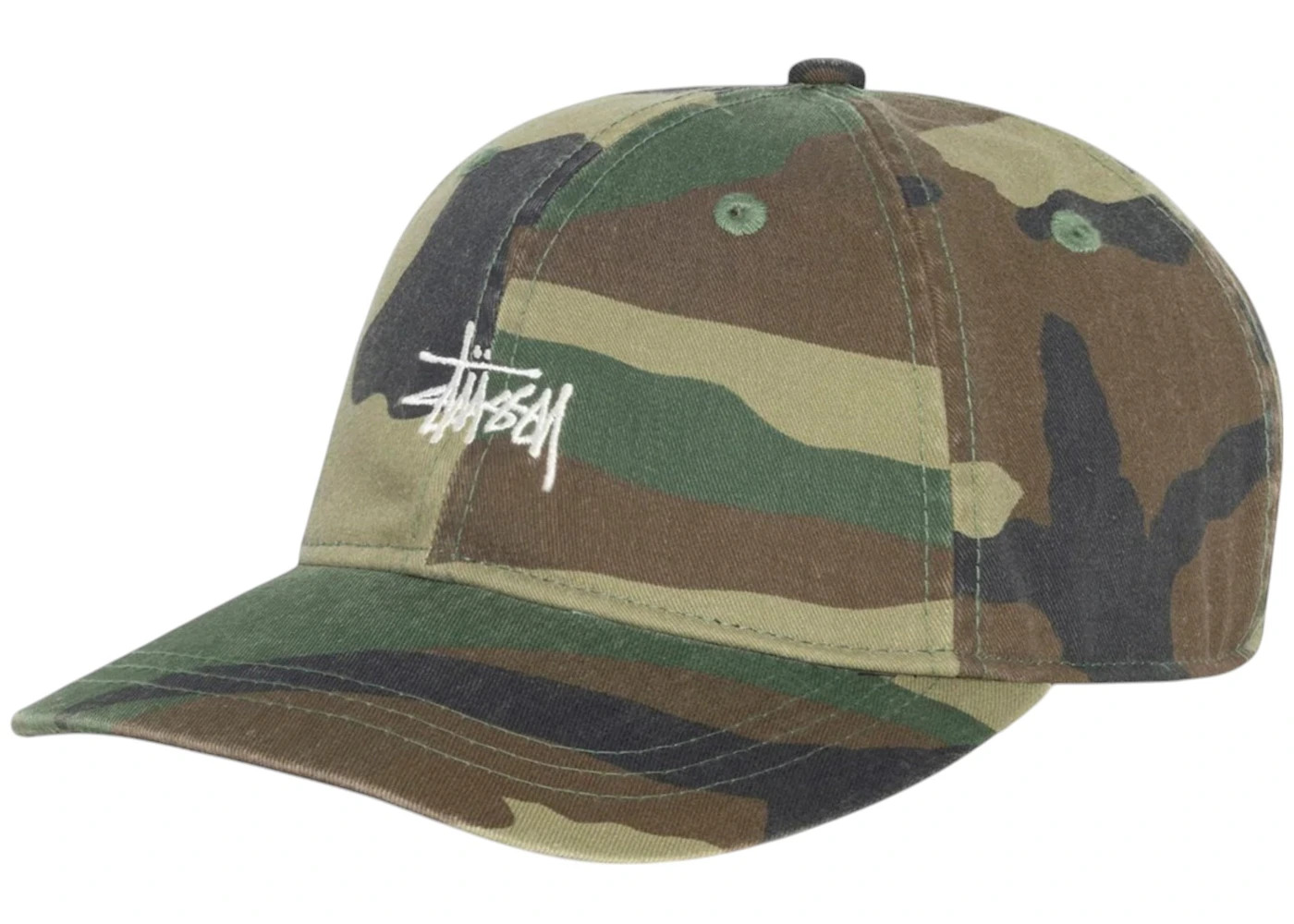 Stussy Basic Washed Stussy Cap Woodland Camo - 2