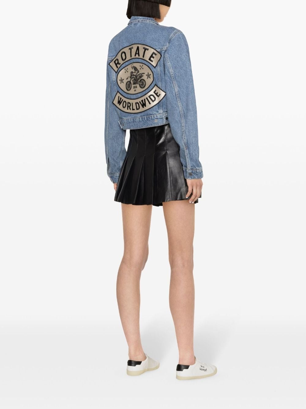 logo-patch denim jacket - 4