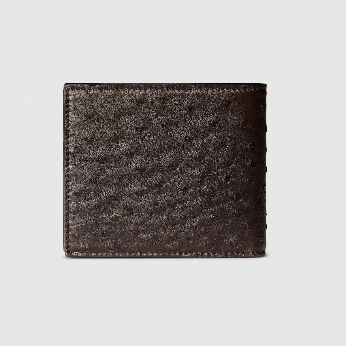 Bi-fold ostrich wallet with Gucci logo - 5