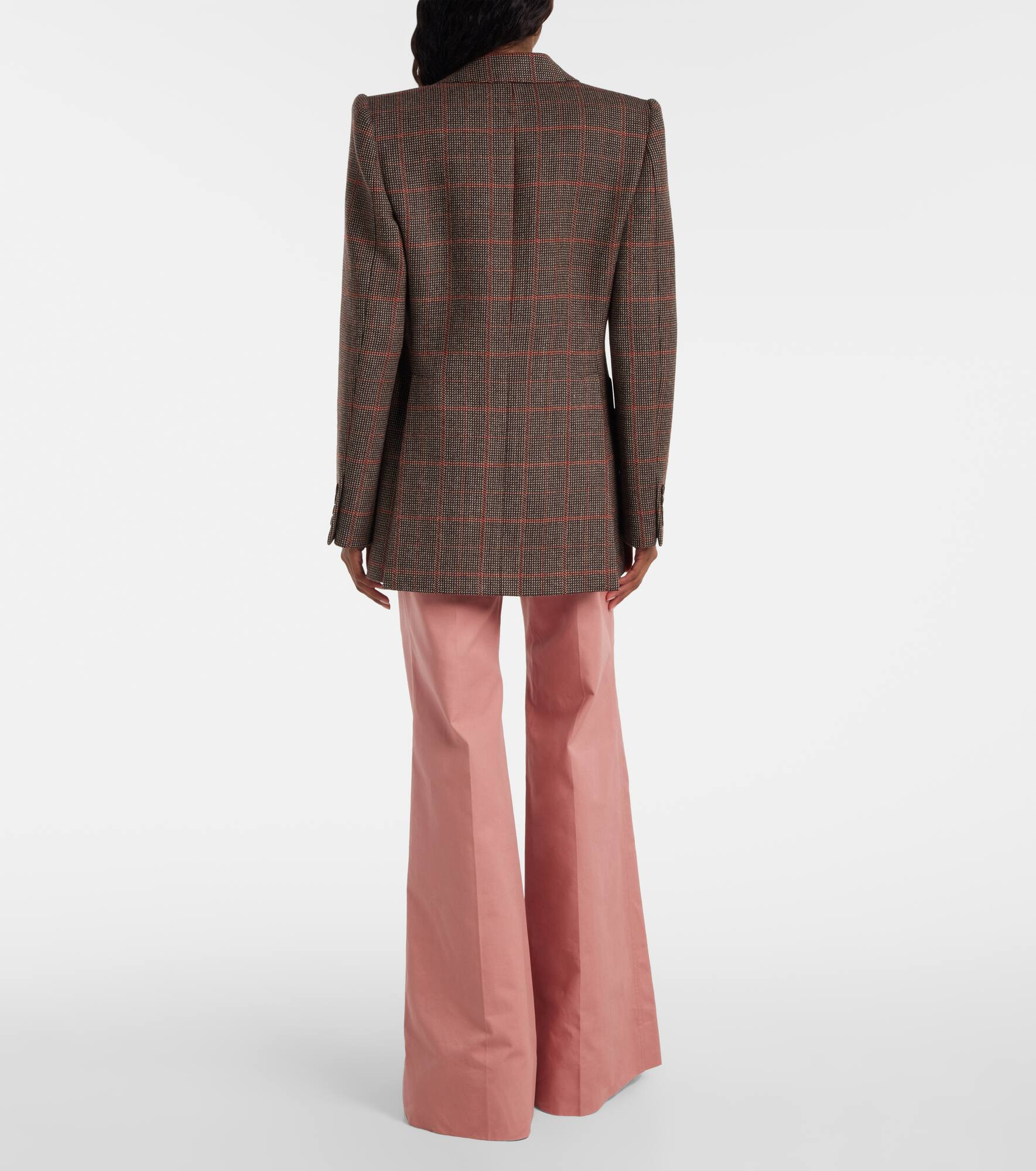 Checked virgin wool blazer - 3