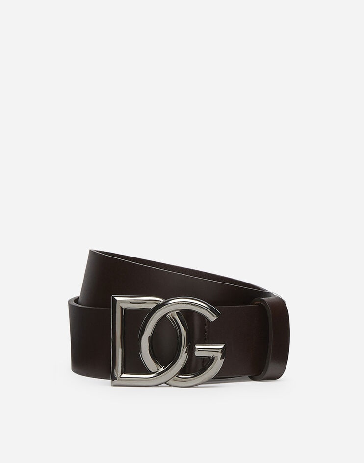 Leather belt with crossed DG logo - 1