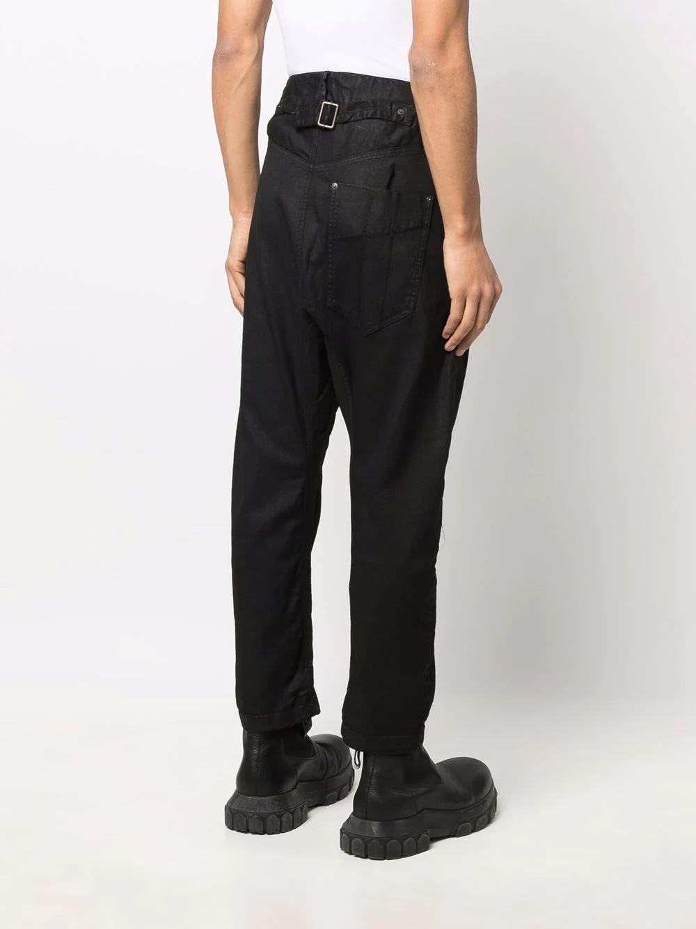 asymmetric high-waisted straight-leg jeans - 4