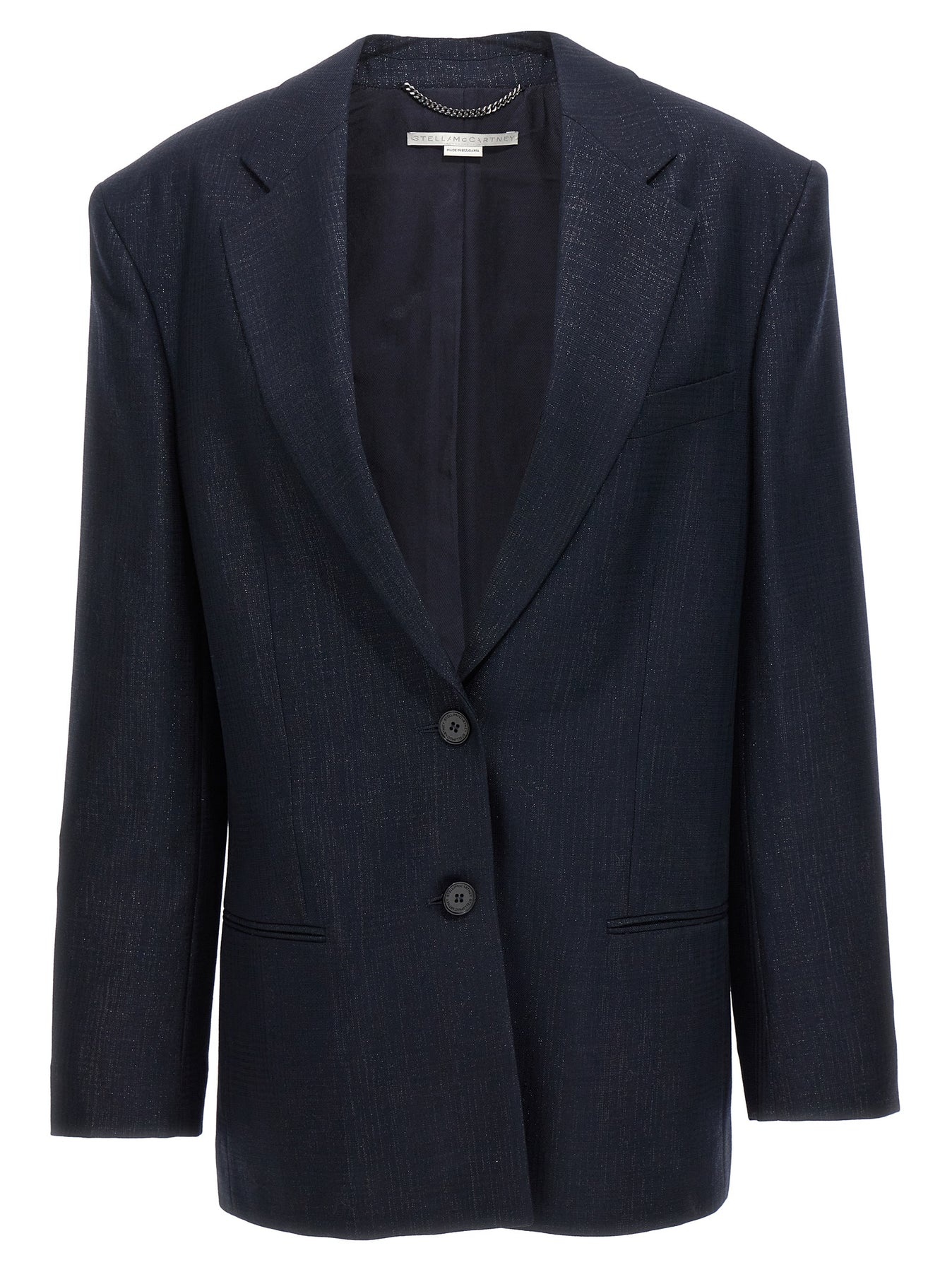 Lurex Single-Breasted Blazer Jackets Blue - 1