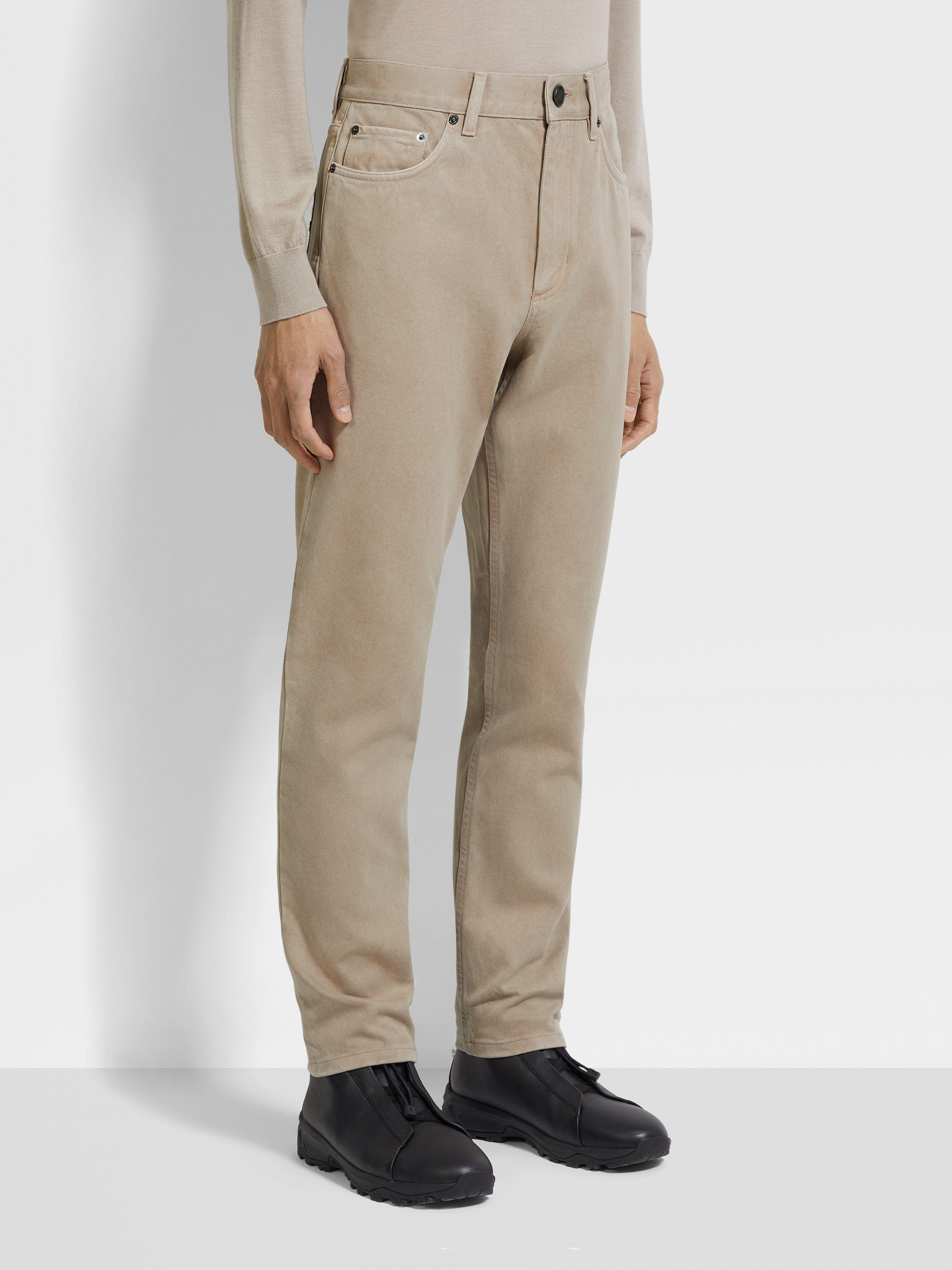 LIGHT TAUPE DÉLAVÉ ROCCIA PANTS - 5