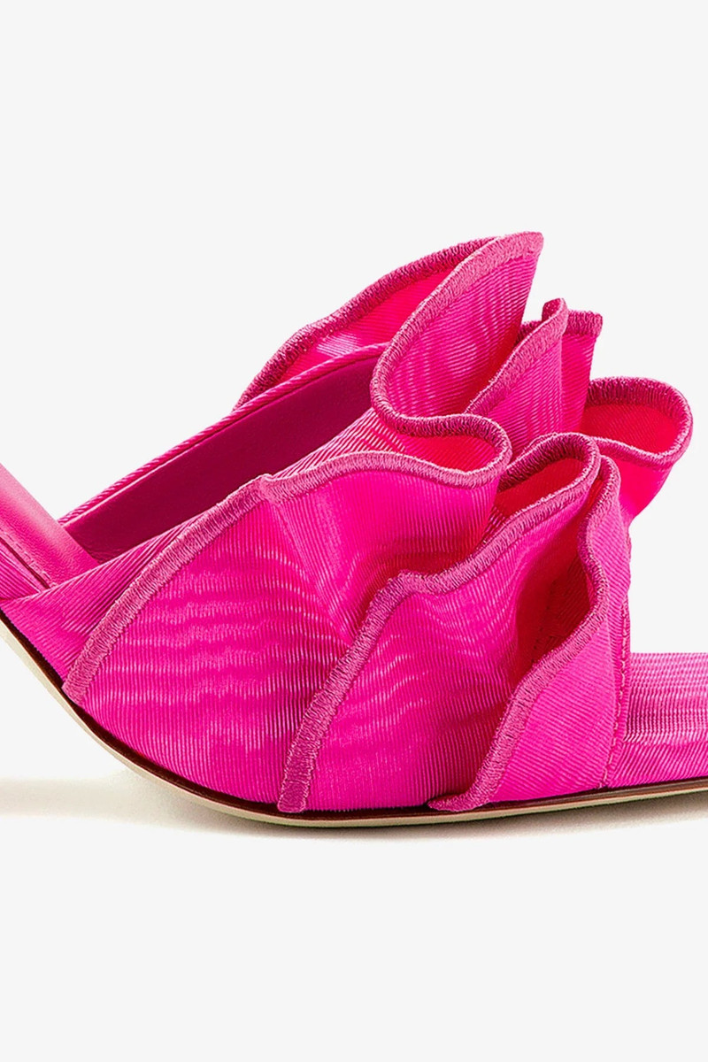 Colette Ruffle Sandal In Magenta Fabric 4