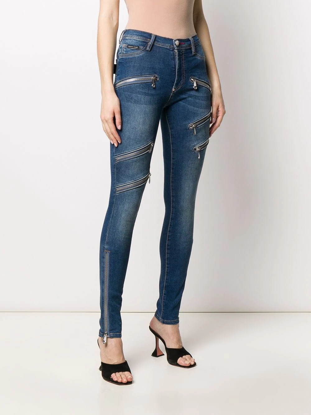 high-rise zipped jeans - 3