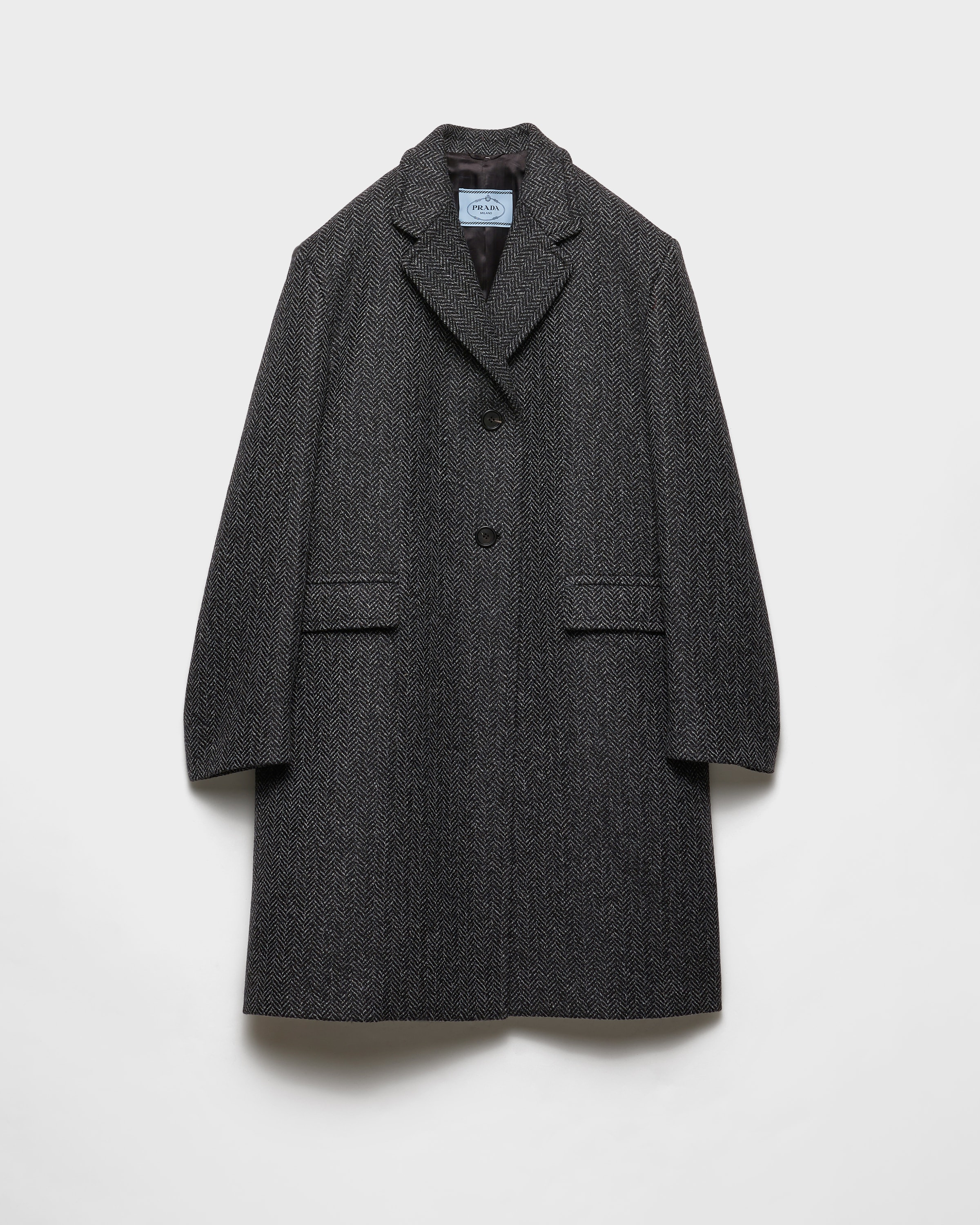 Single-breasted chevron wool jacket - 1