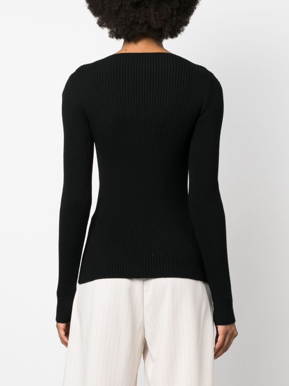 long-sleeve knitted top - 4