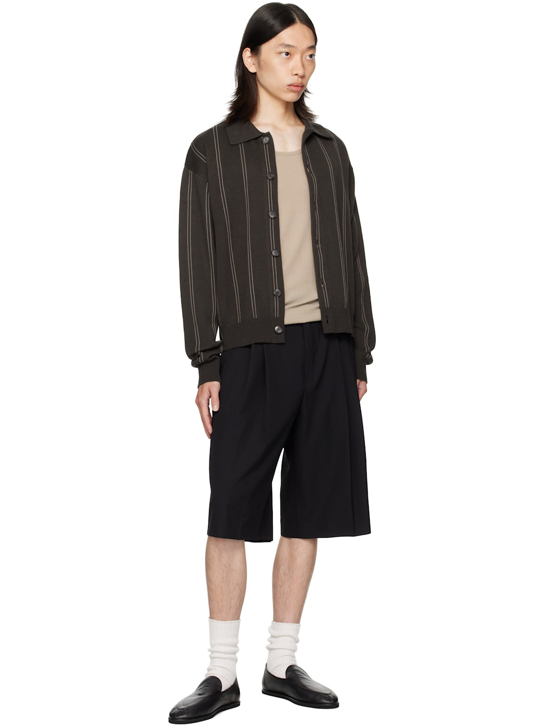 Black Wool Shorts - 4