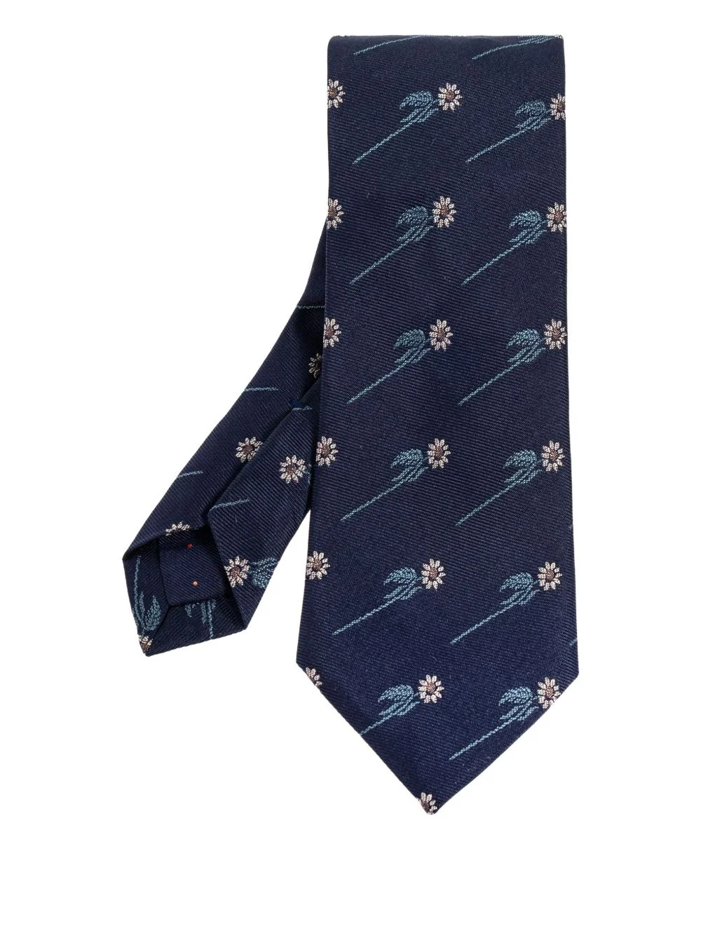 floral-embroidered tie - 1