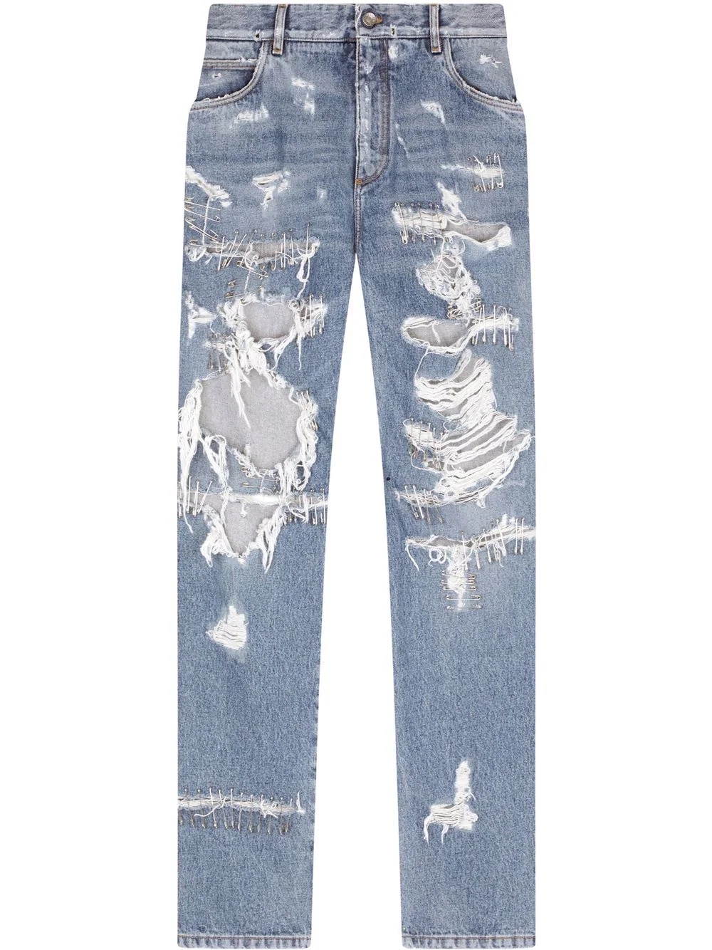 ripped mid-rise loose-fit jeans - 1