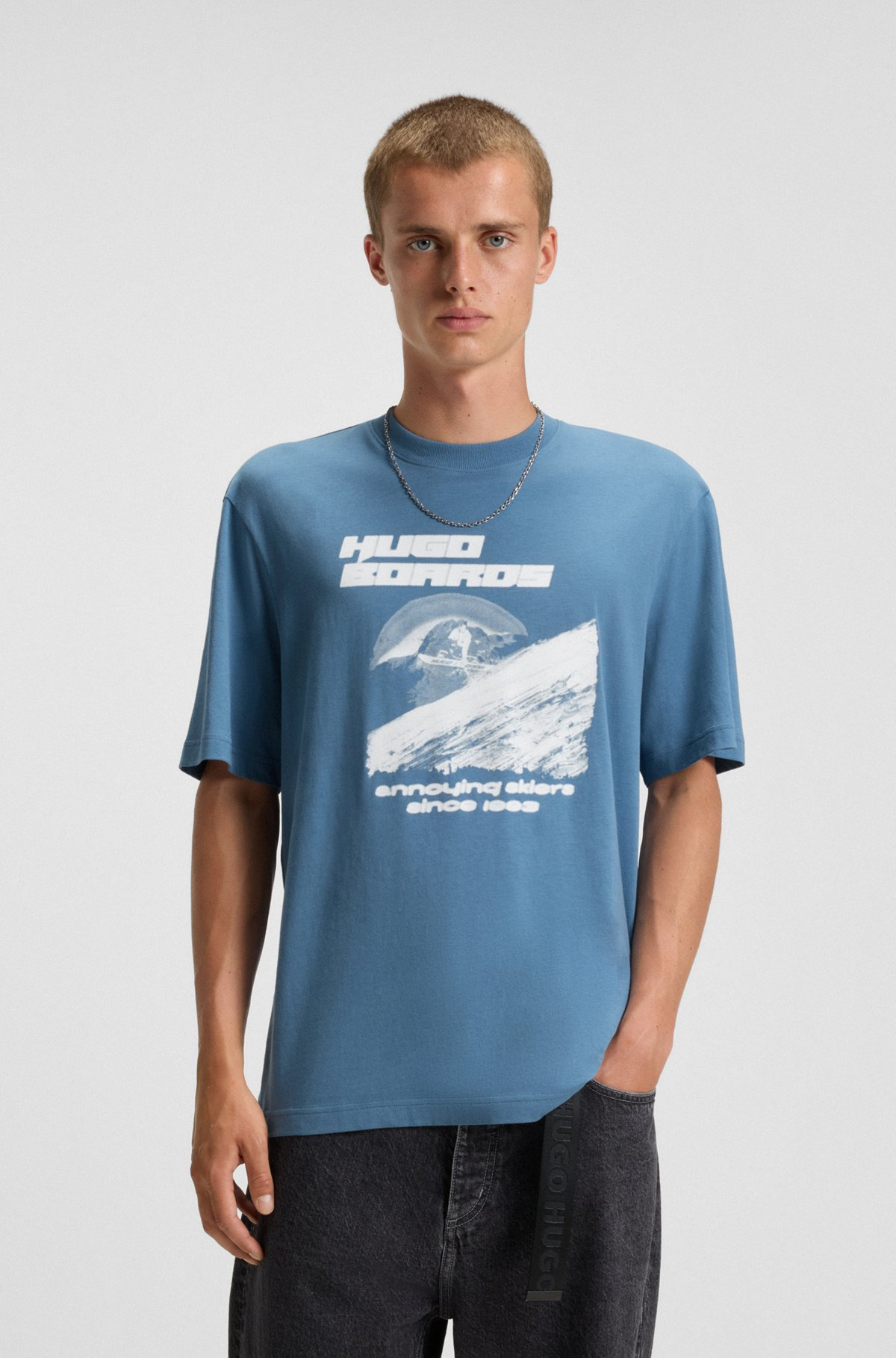 COTTON-JERSEY TOP WITH MIXED-PRINT ARTWORK - 2