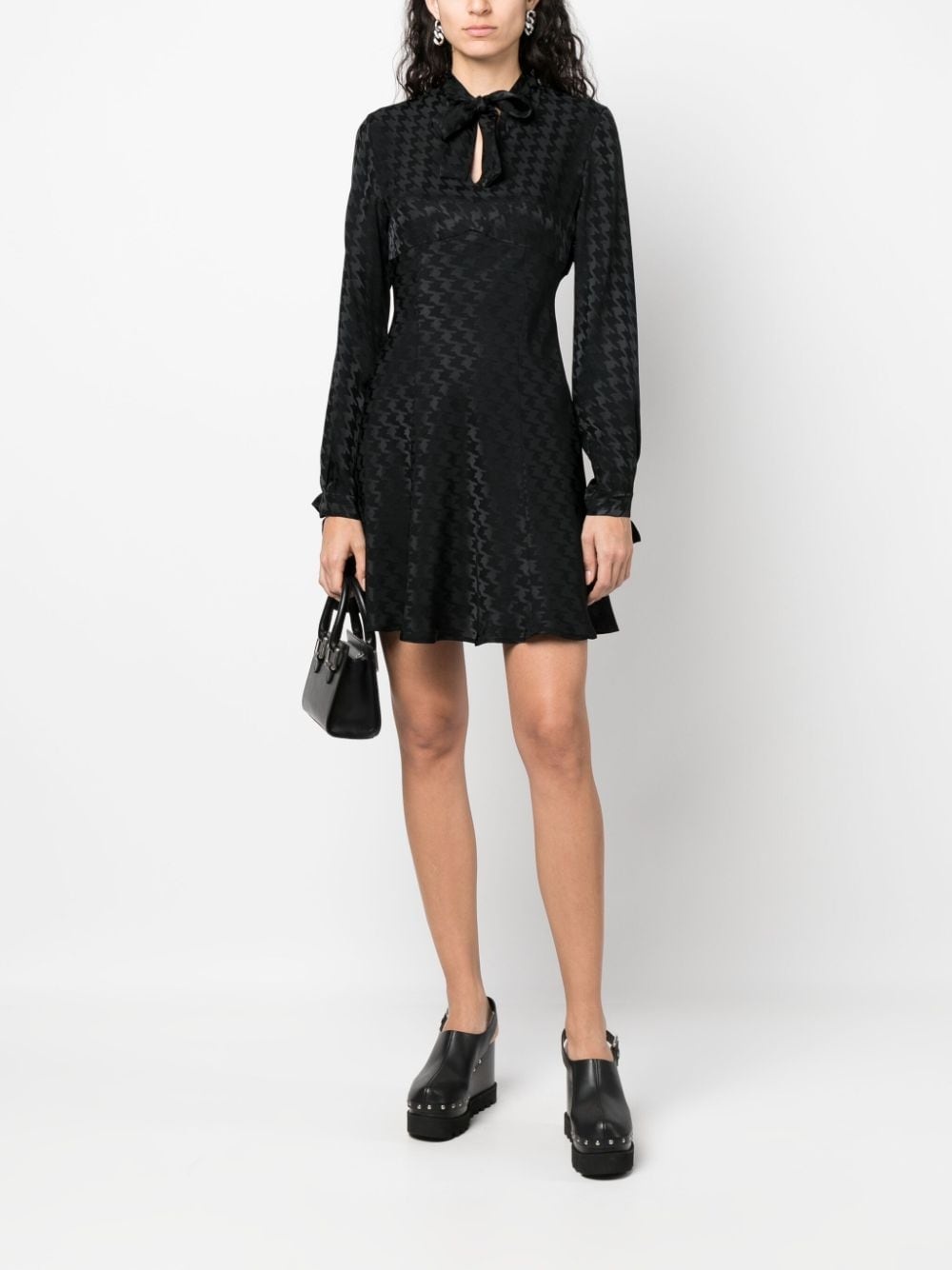 houndstooth-jacquard minidress - 2