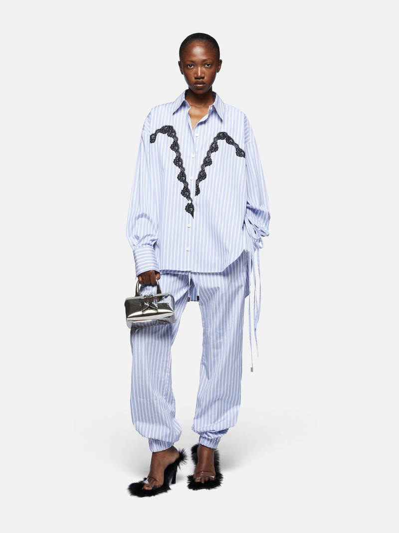 THE ATTICO WHITE AND NAVY BLUE SHIRT outlook