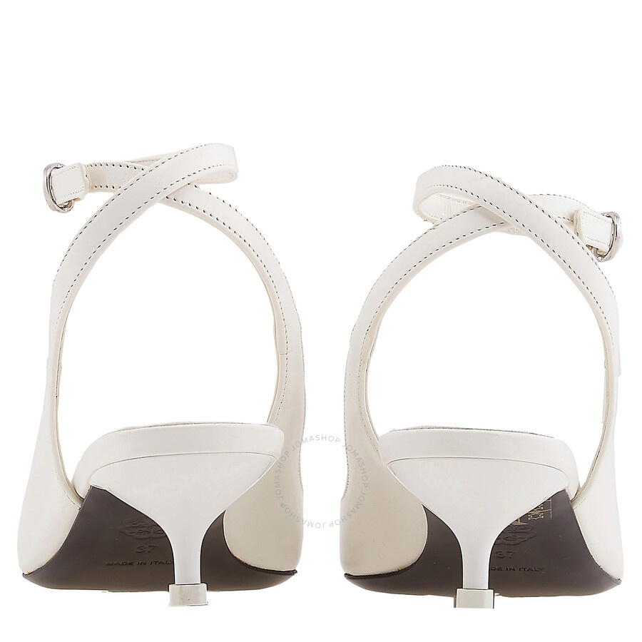 Alexander McQueen New Ivory Leather Punk Ankle Strap Sandals - 4