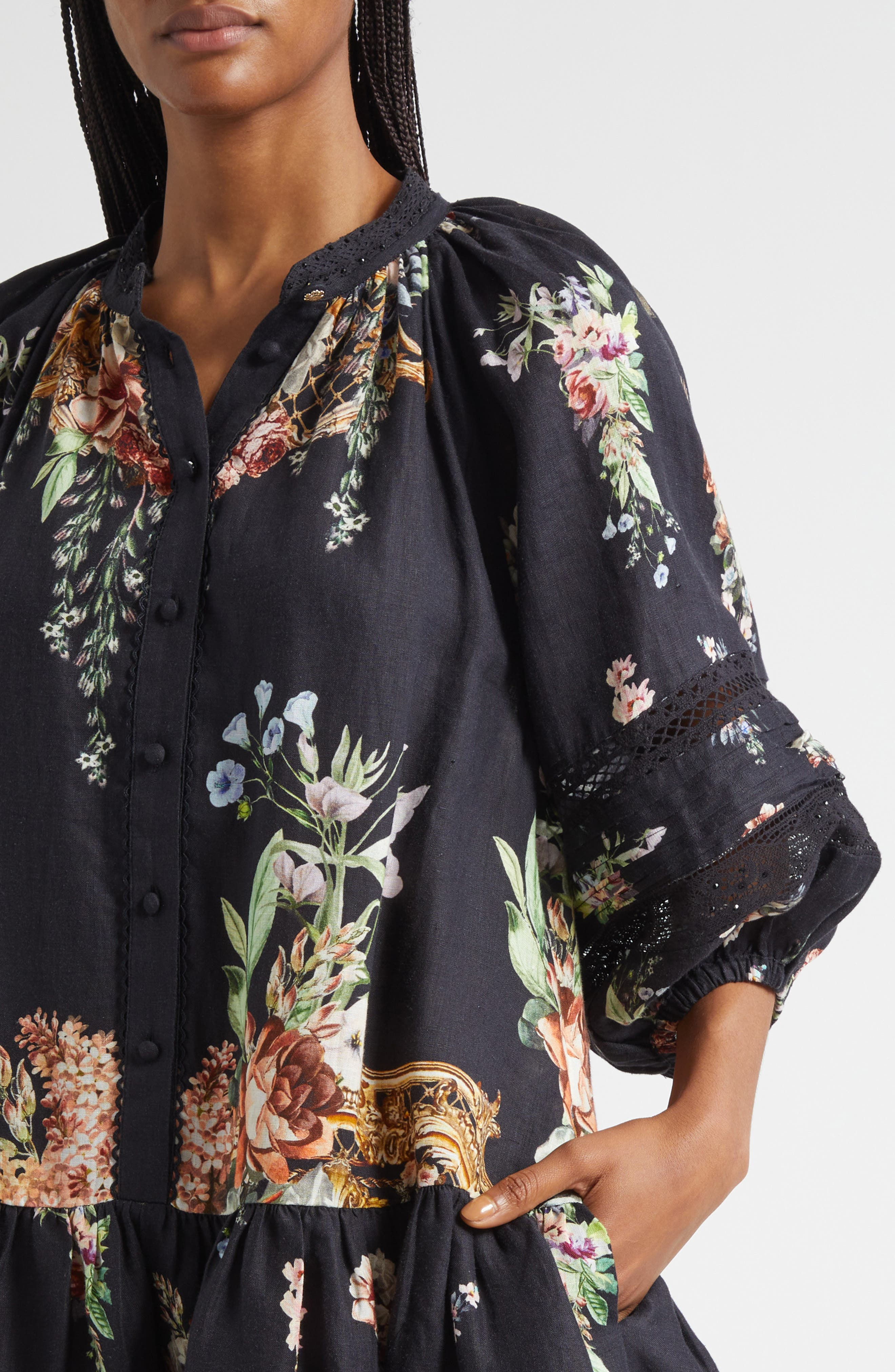 Camilla Noble Endeavors Puff Sleeve Linen Shirtdress at Nordstrom - 4
