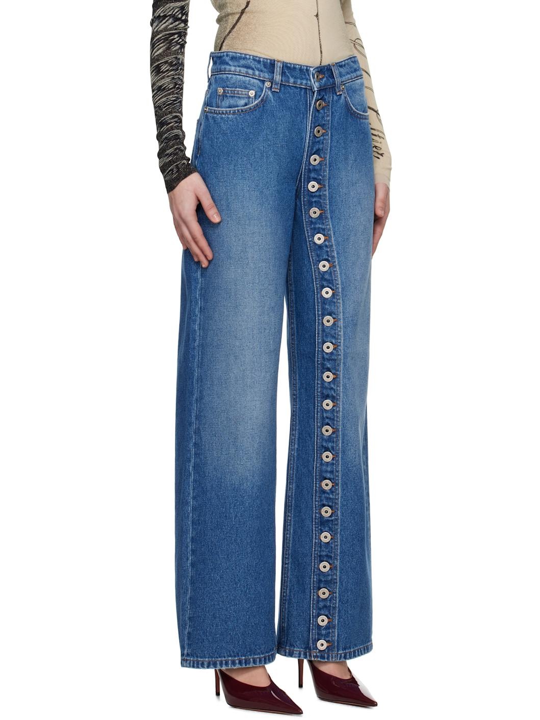 Blue 'The Buttoned Denim' Jeans - 2