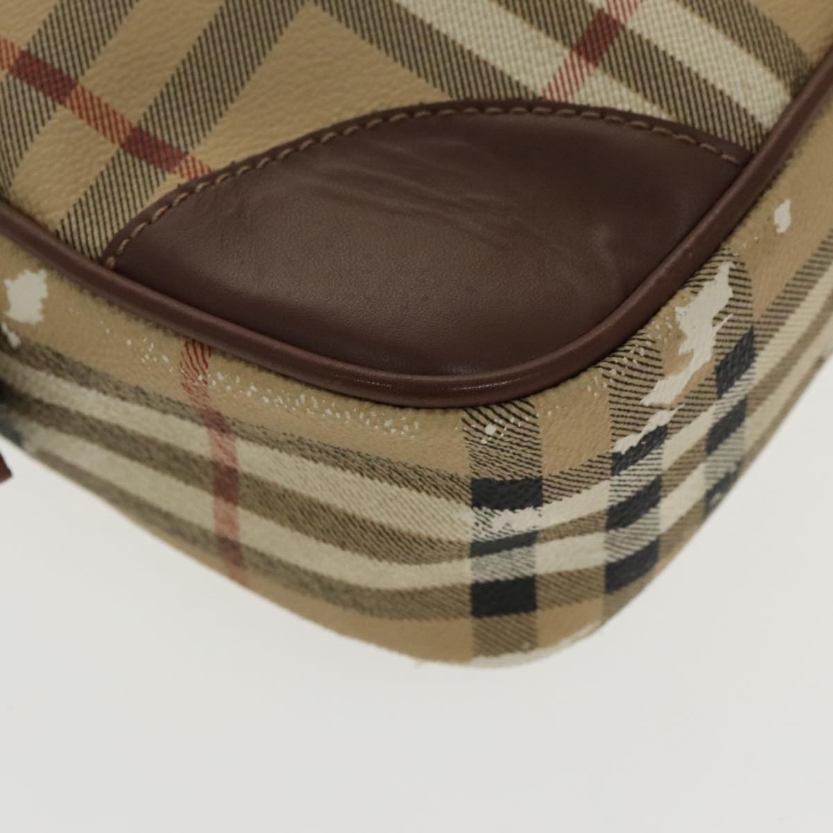 Burberry Nova Check Hand Bag Pvc Beige Gold - 14