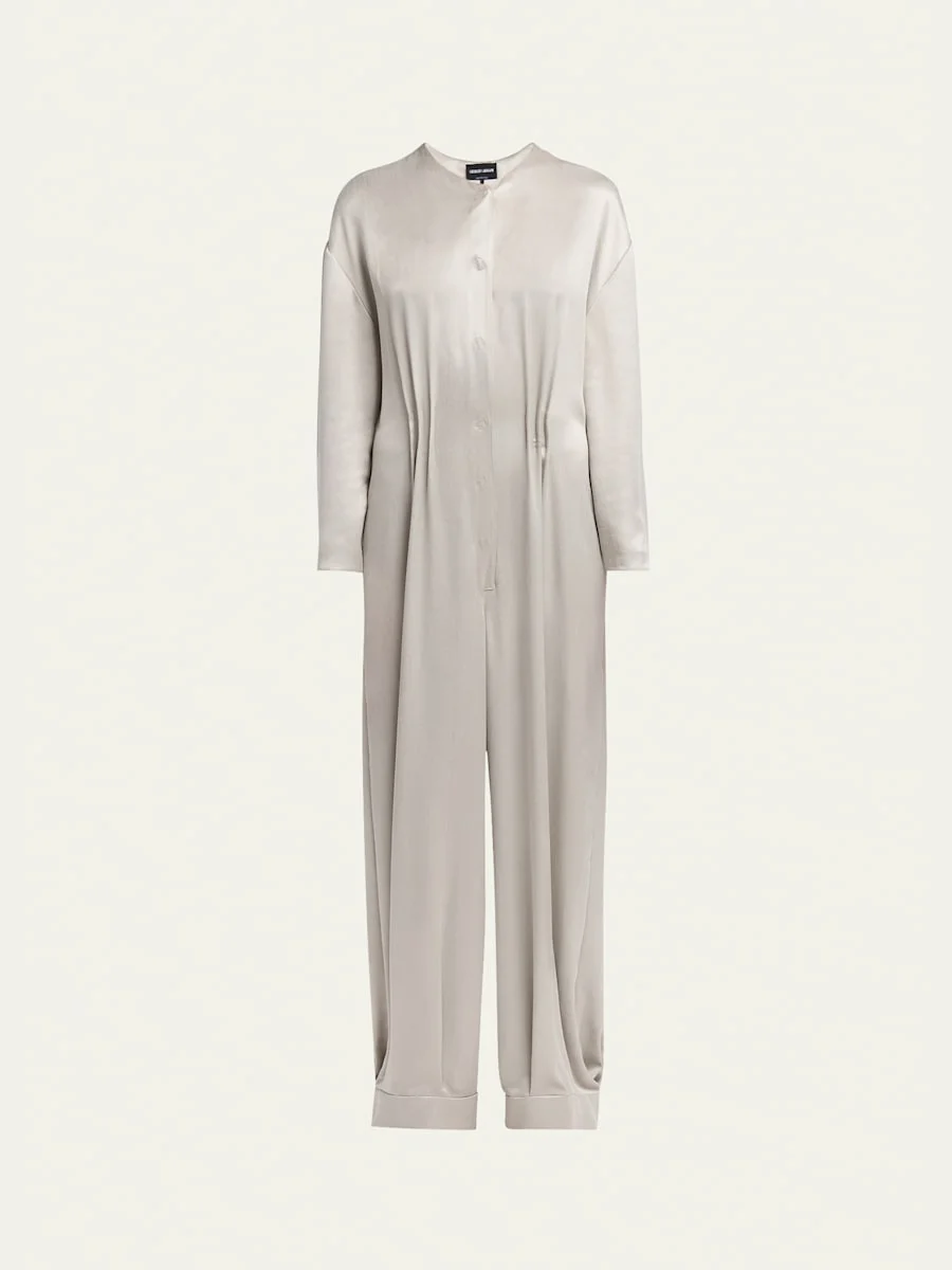 Loose Long Sleeve Jumpsuit - 1