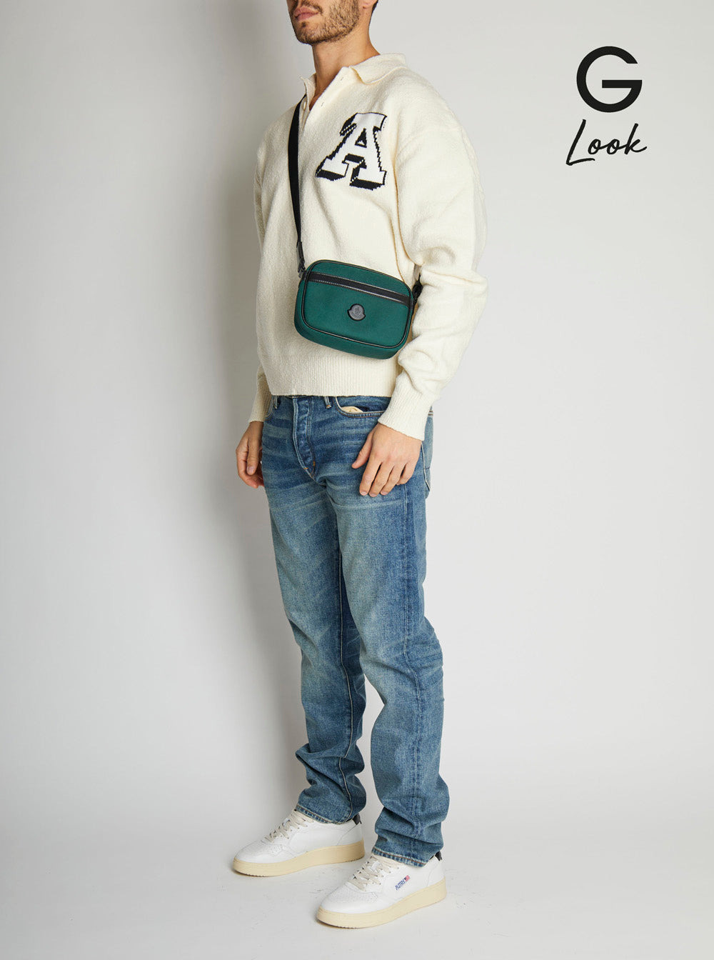 Moncler Men Green Crossbody Bag With Logo Patch On The Front And Adjustable Shoulder Strap In Tech F - 6