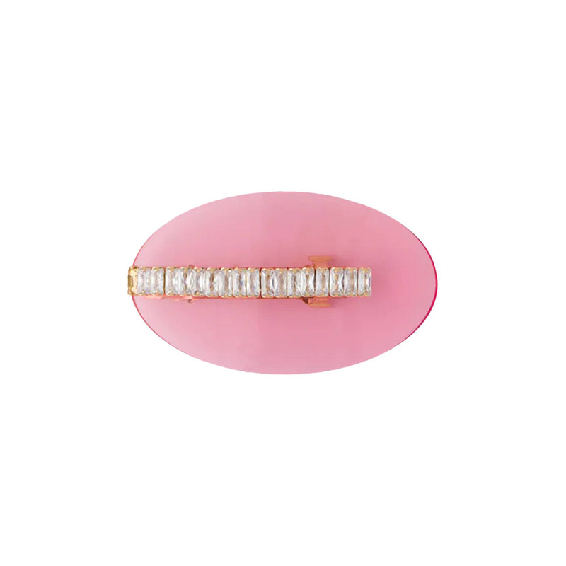 Miu Miu Plexiglass Hair Clip 'Fuchsia/Gold' - 1